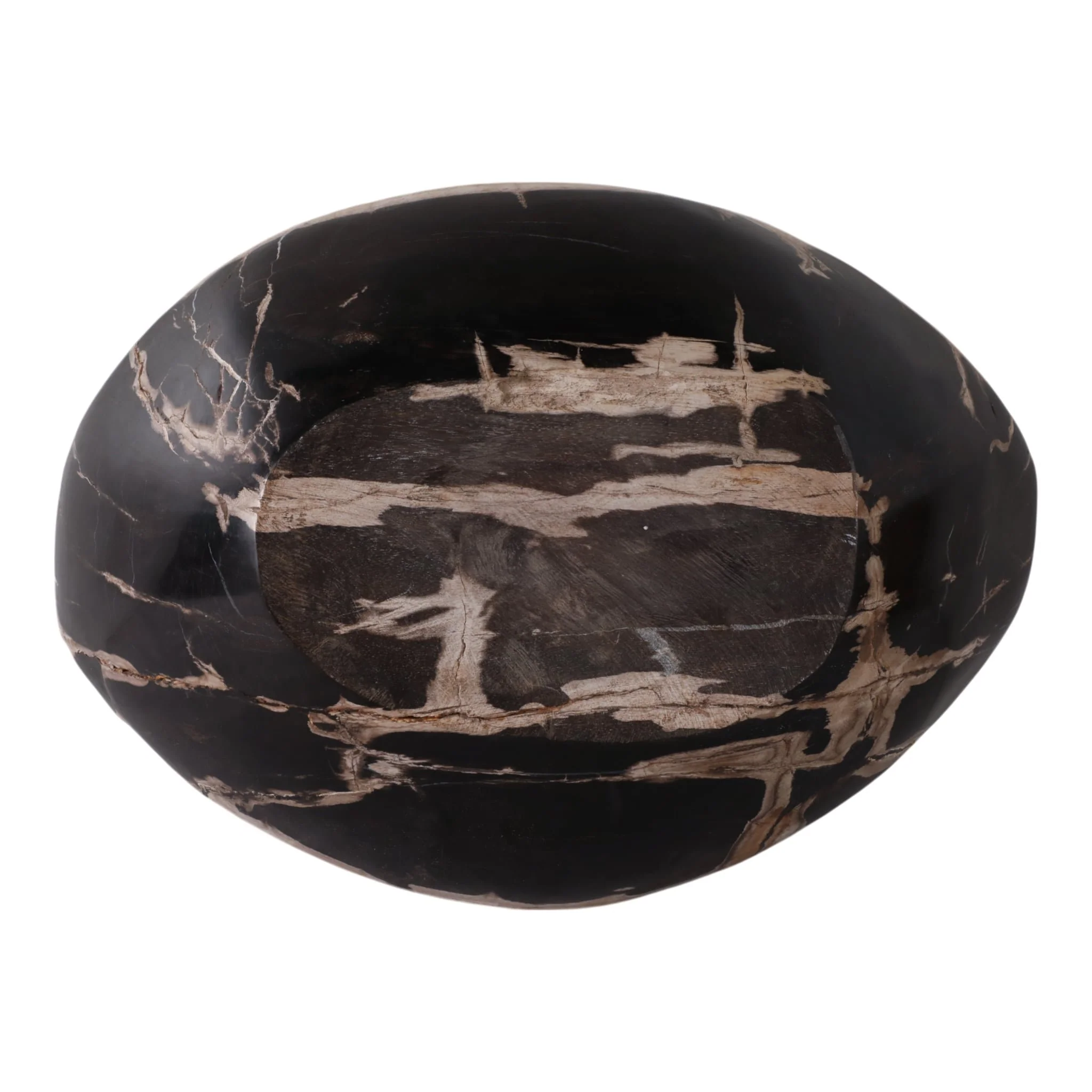 18" Petrified Wood Oval Bowl, Multi - Image 7