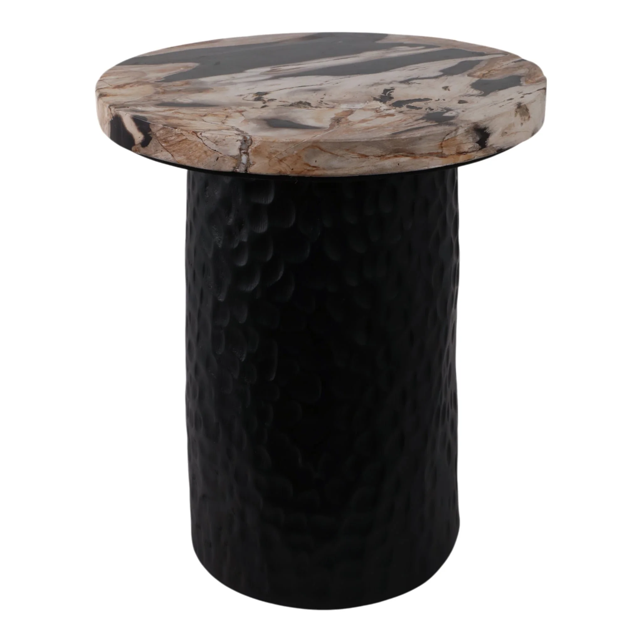 18" Petrified Wood Top Accent Table Dimple Base - Image 2