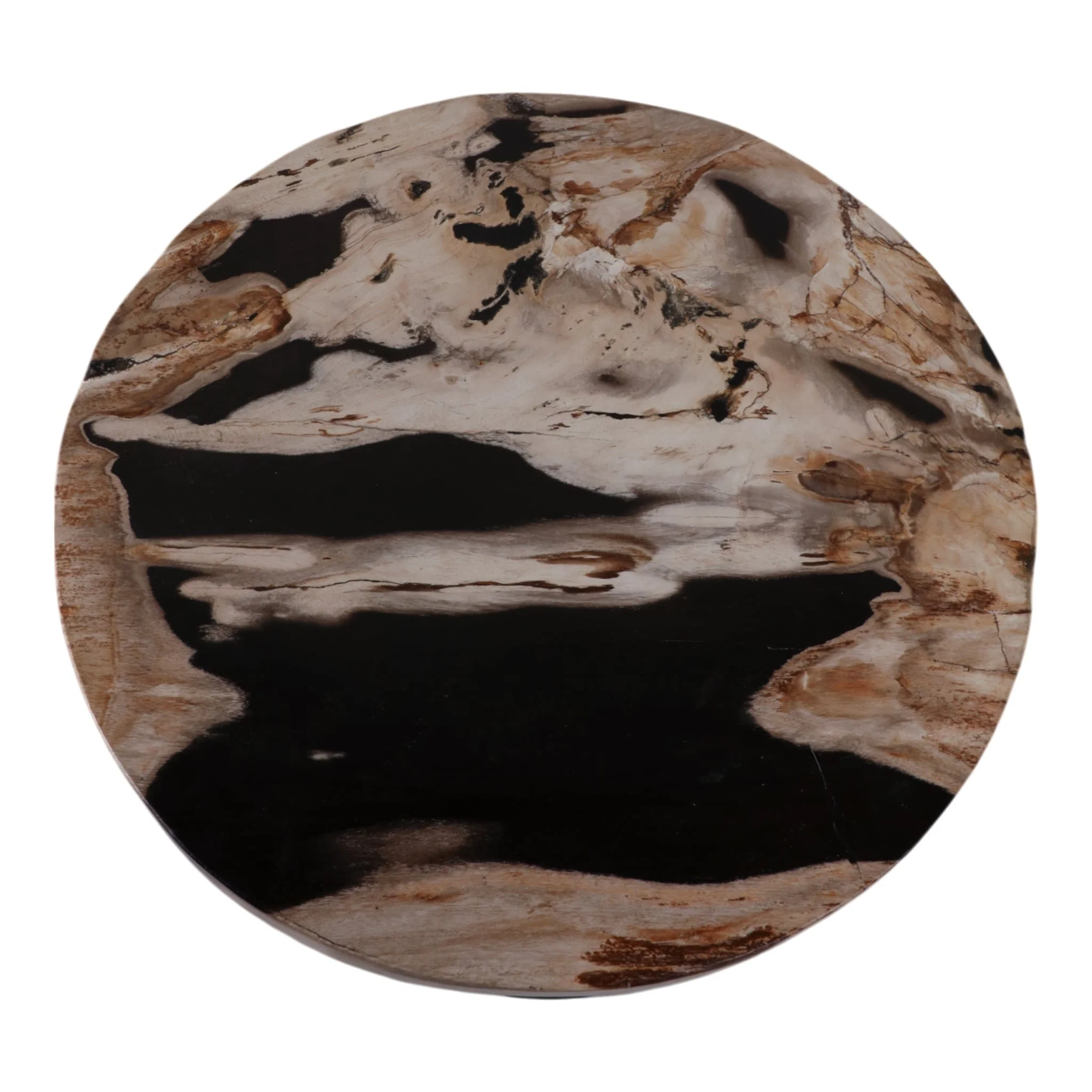 18" Petrified Wood Top Accent Table Dimple Base - Image 7