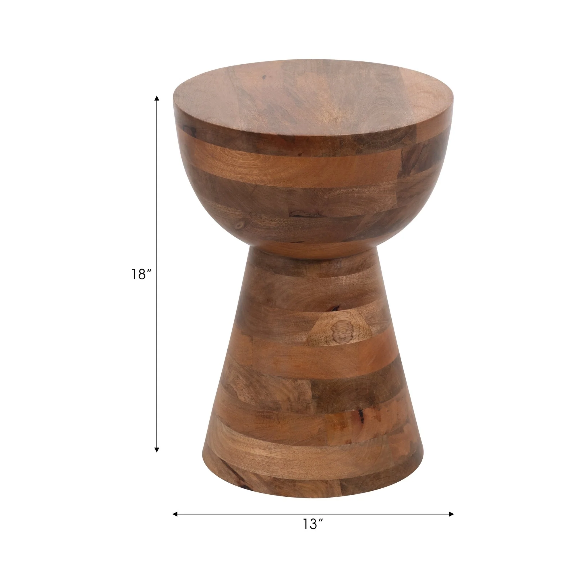 18" Polished Mango Wood Accent Table - Image 7