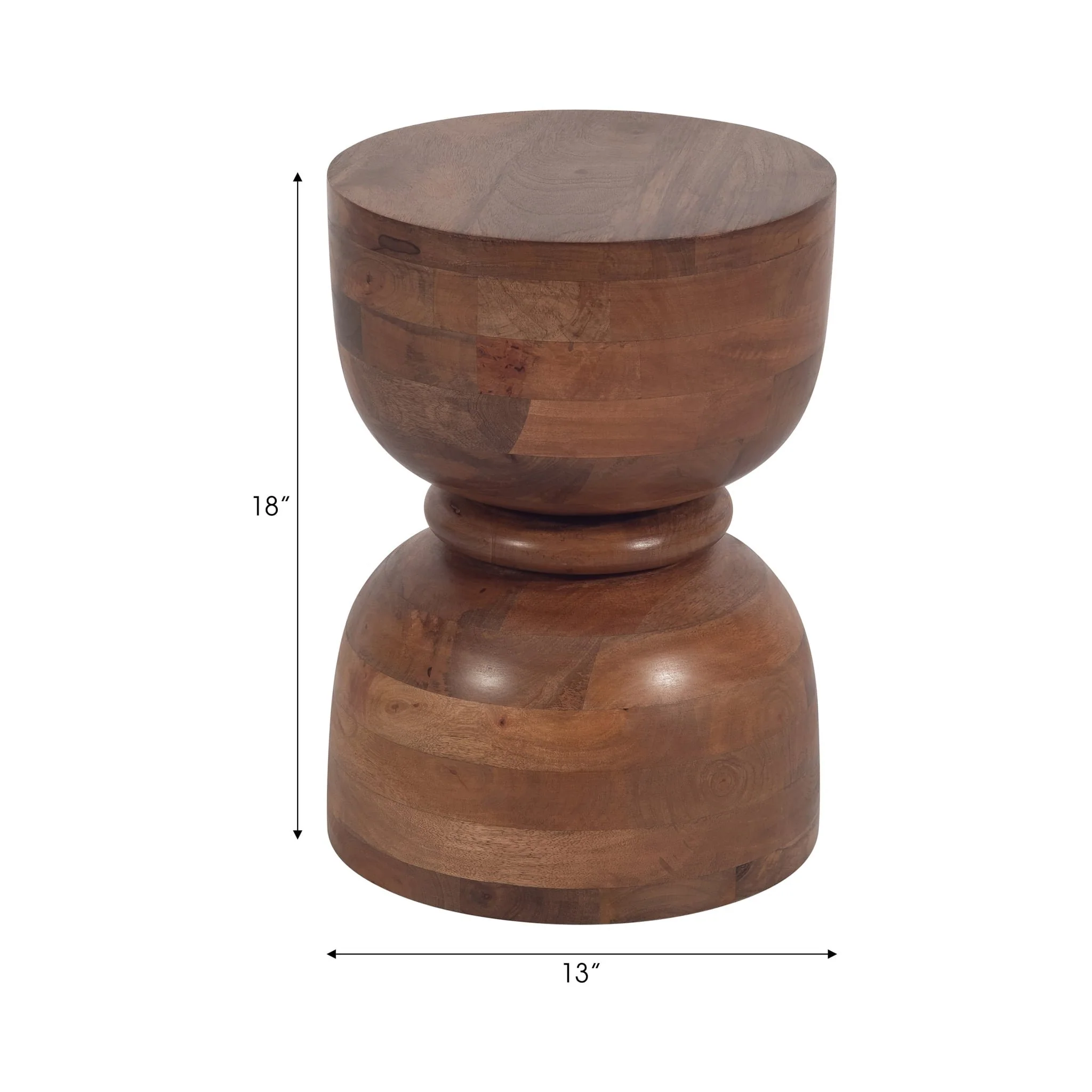 18" Polished Mango Wood Accent Table - Image 7