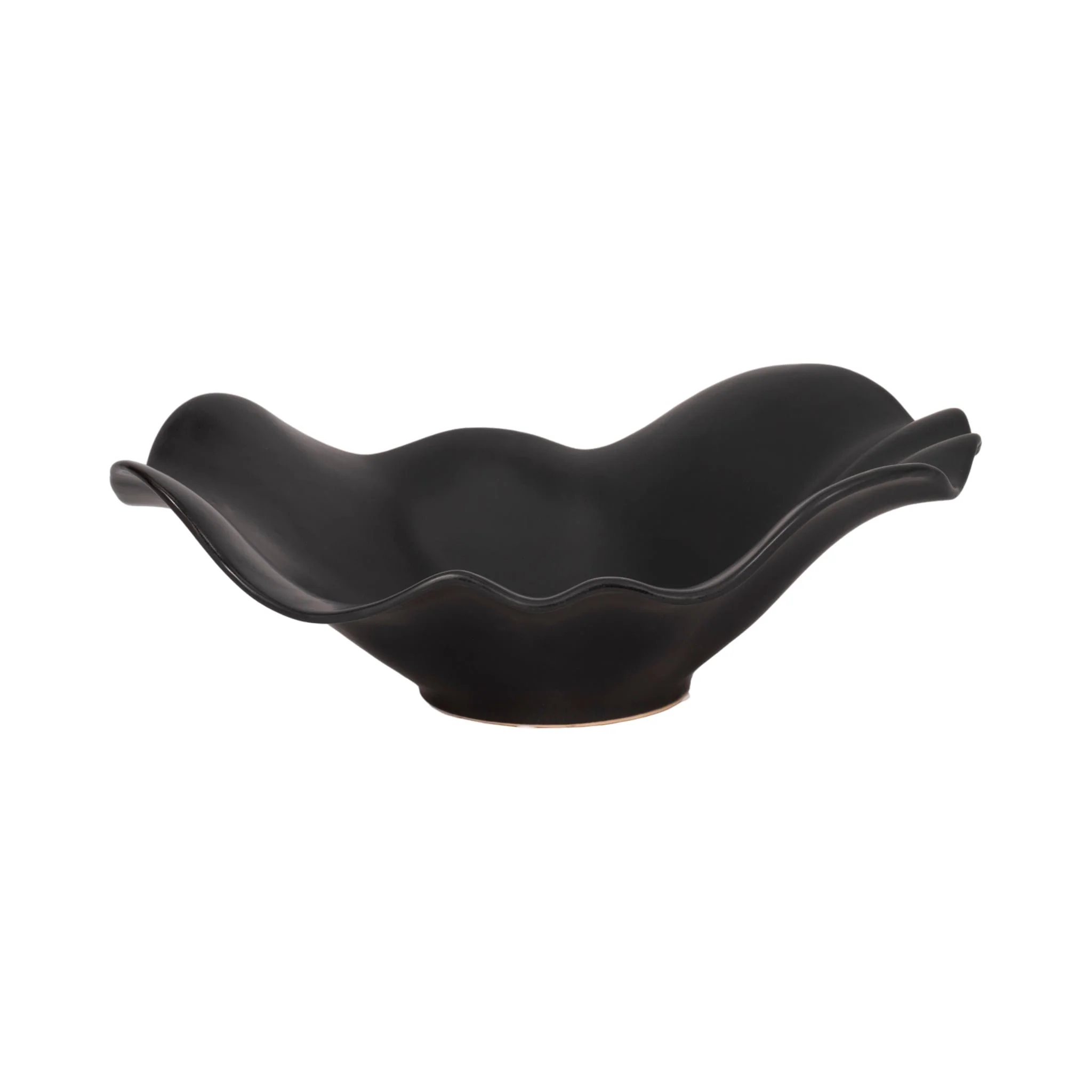 18" Ruffled Edge Bowl Matte Finish, Black - Image 6
