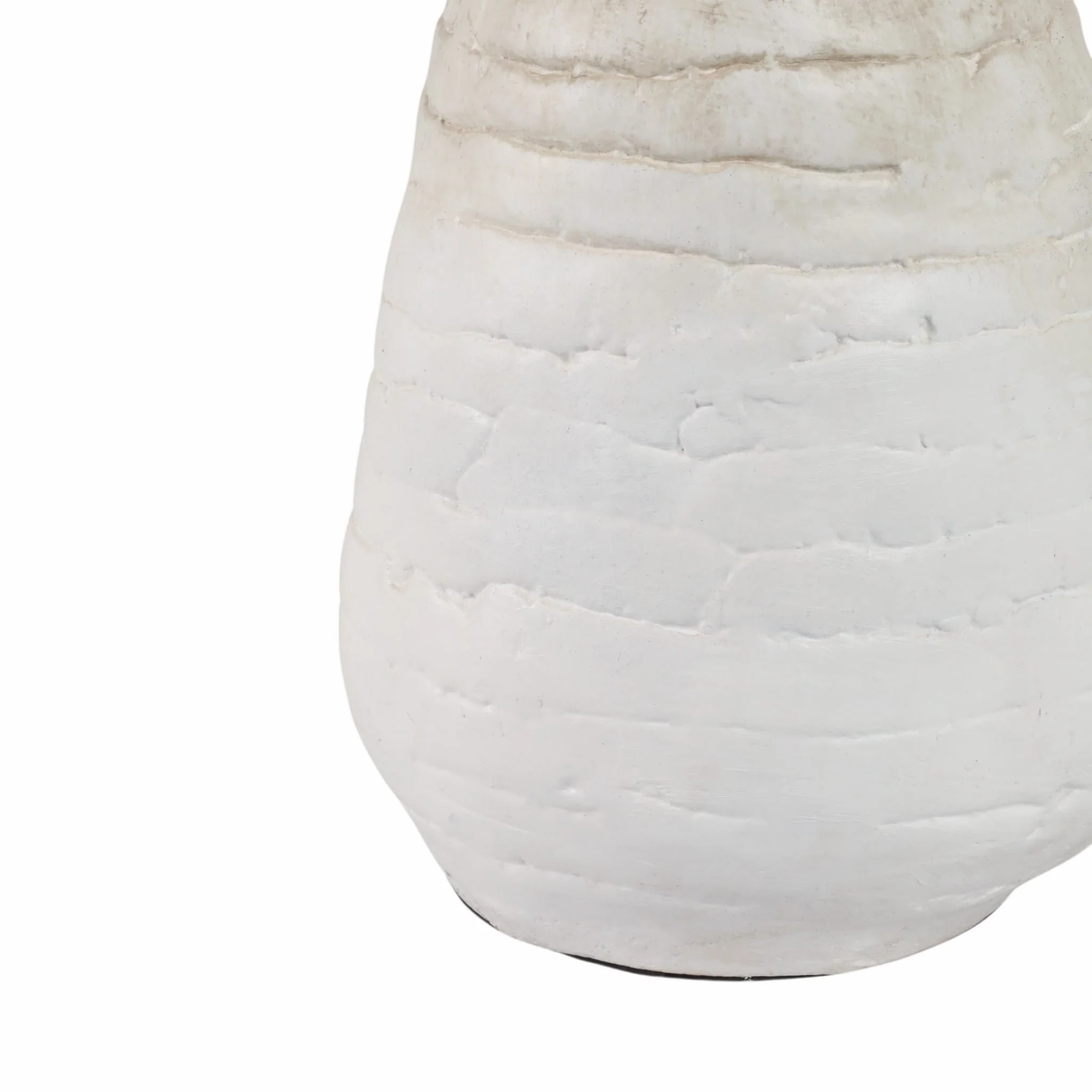 18" Slanted Terracotta Eared Vase, Ivory - Image 5