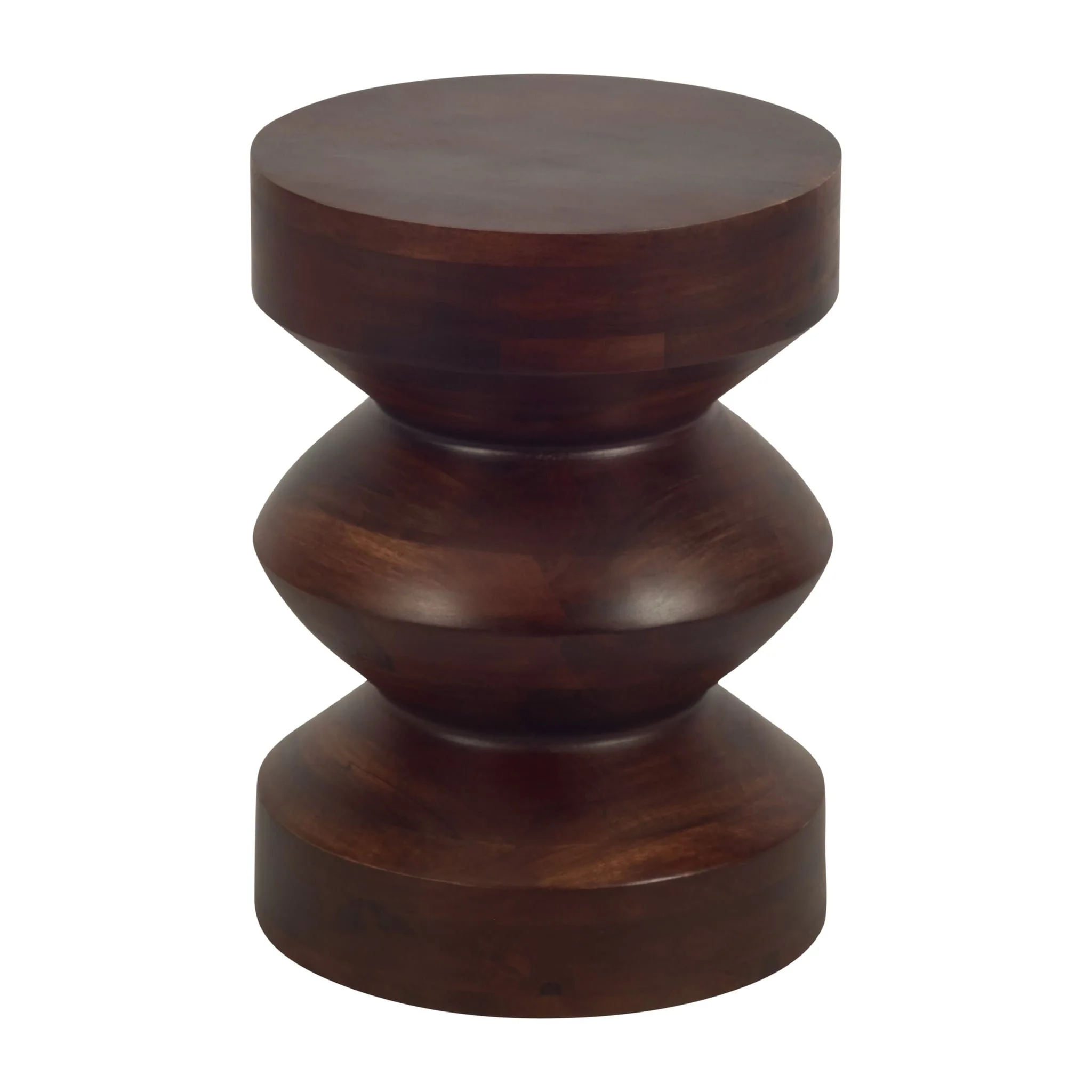 18" Solid Mango Side Table, Walnut - Image 2