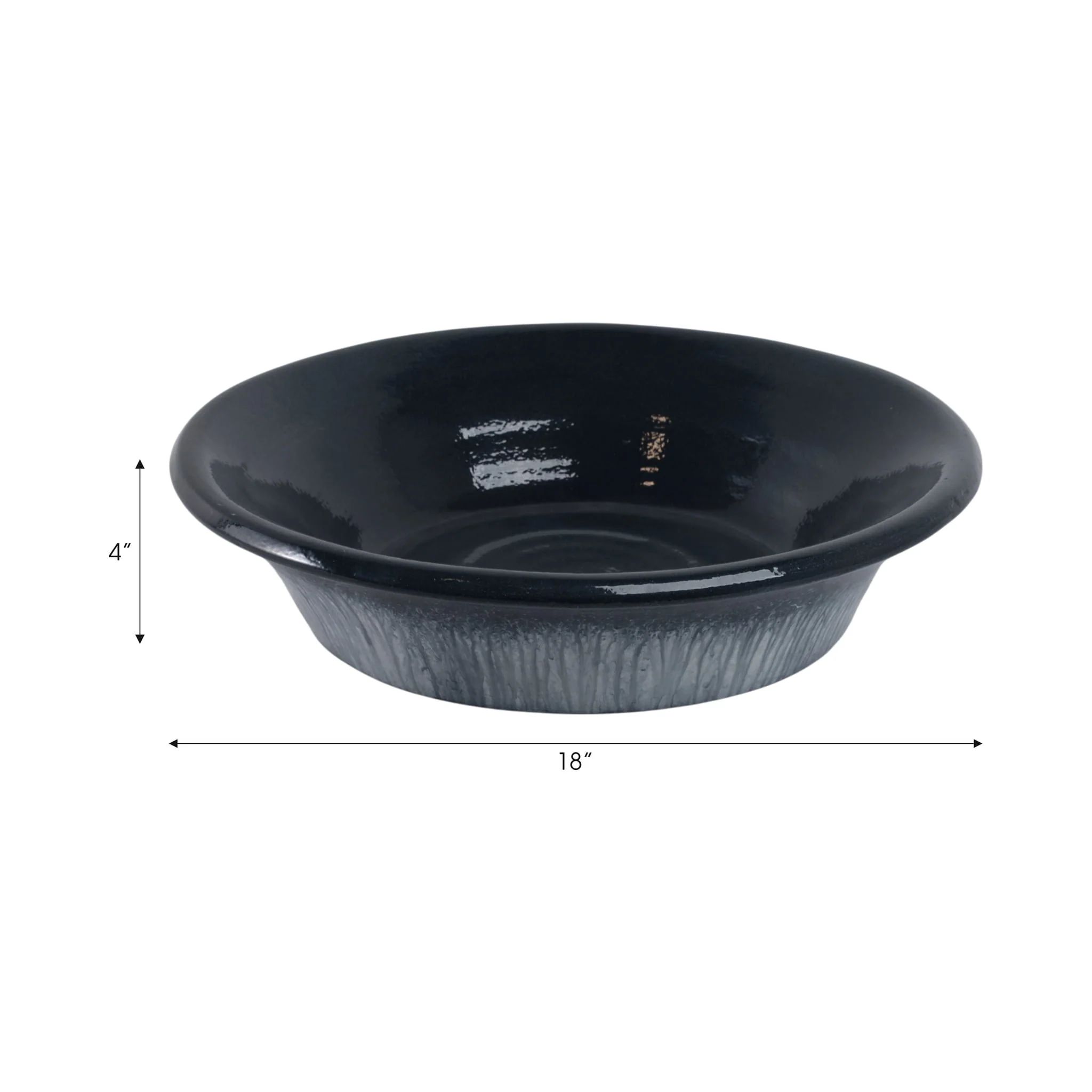 18" Tapered Bowl Reactive Finish, Blue - Image 8
