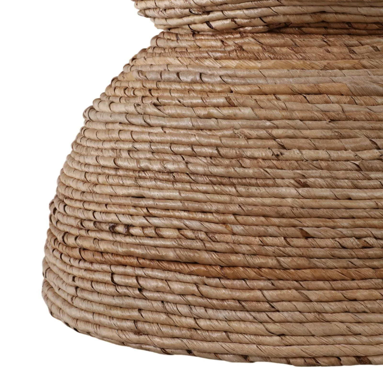 18" Teakwood Accent Table W/woven Banana Leaf, Nat - Image 5