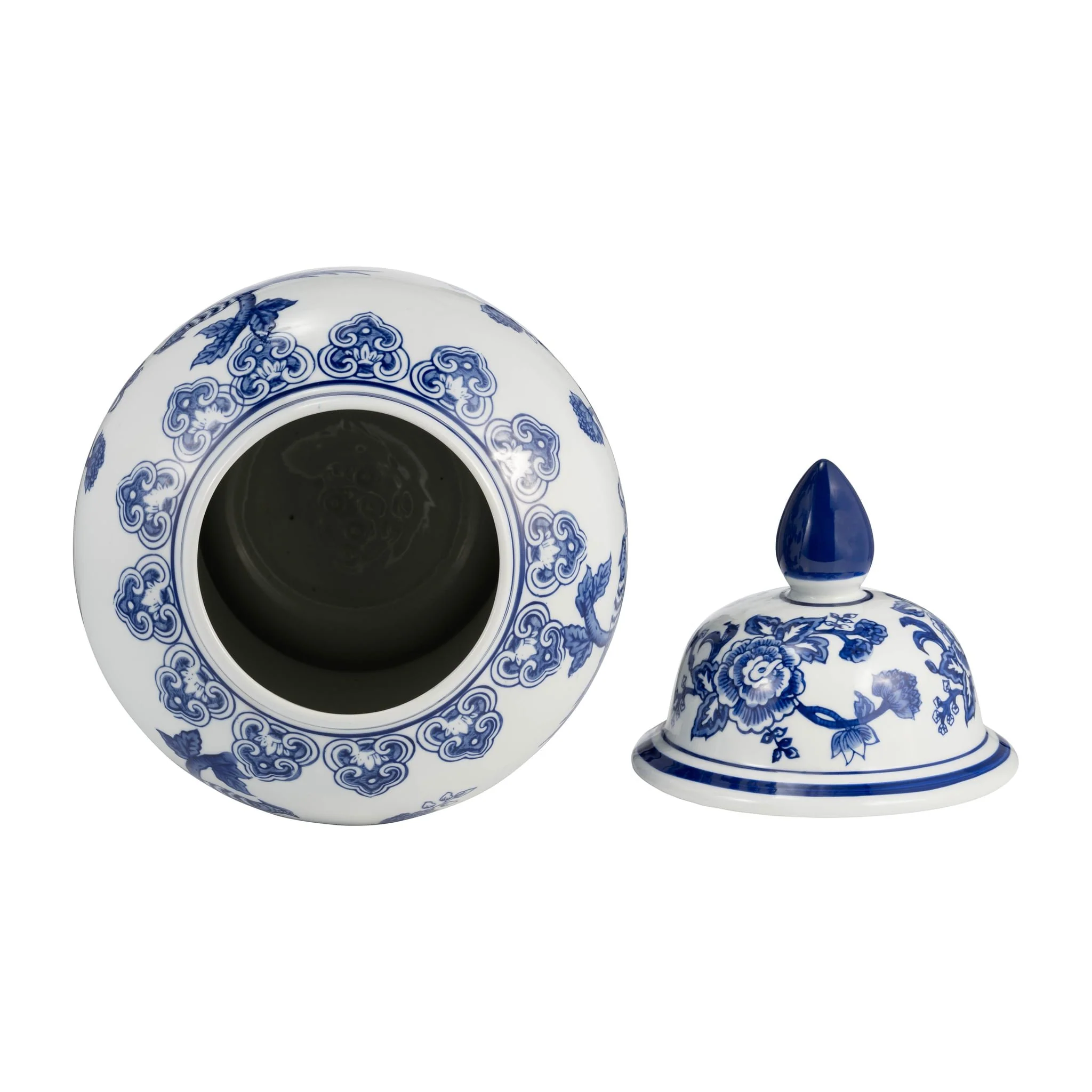 18" Temple Jar Bird/flower, Blue - Image 7