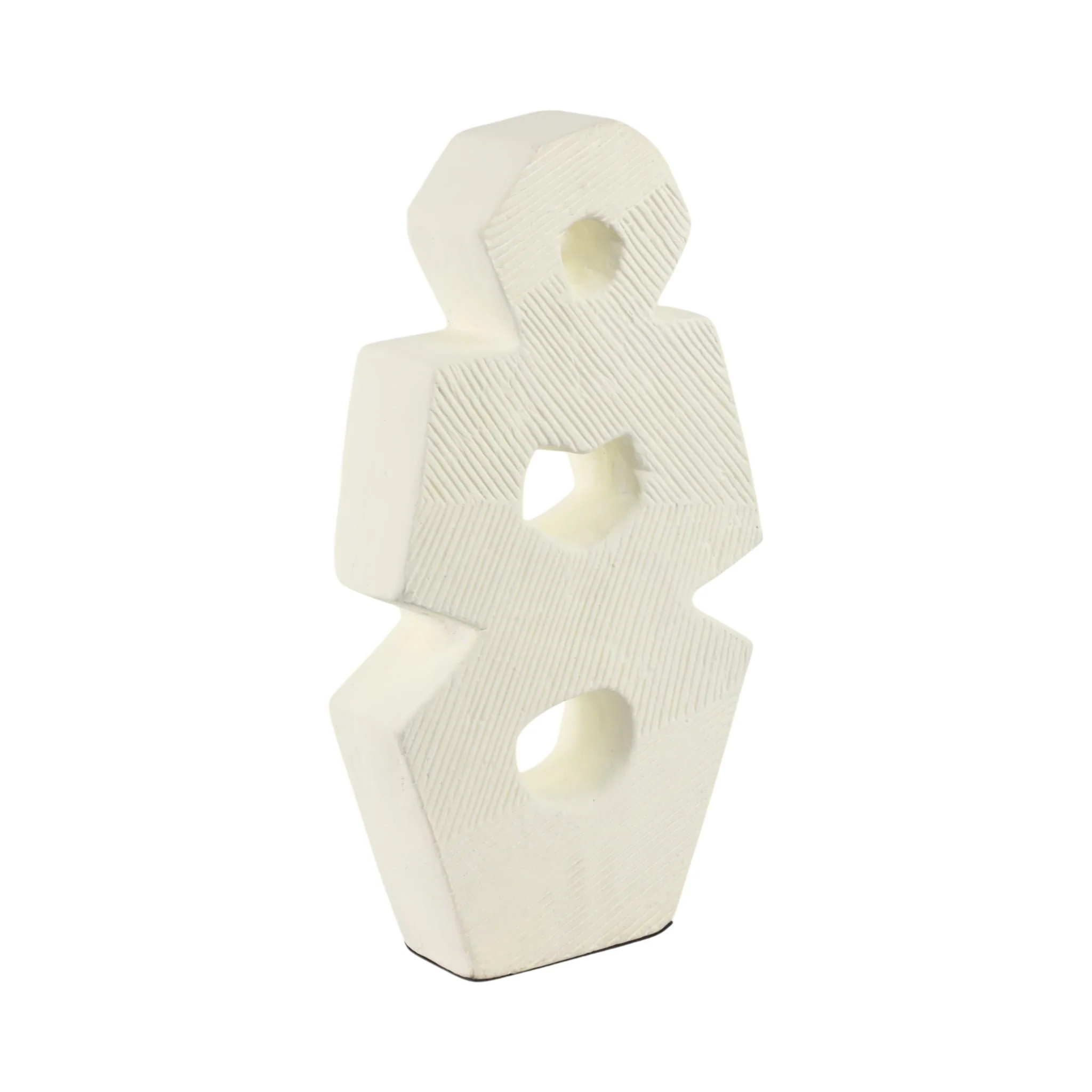 18" Terracotta Abstract Sculpture, Ivory - Image 2