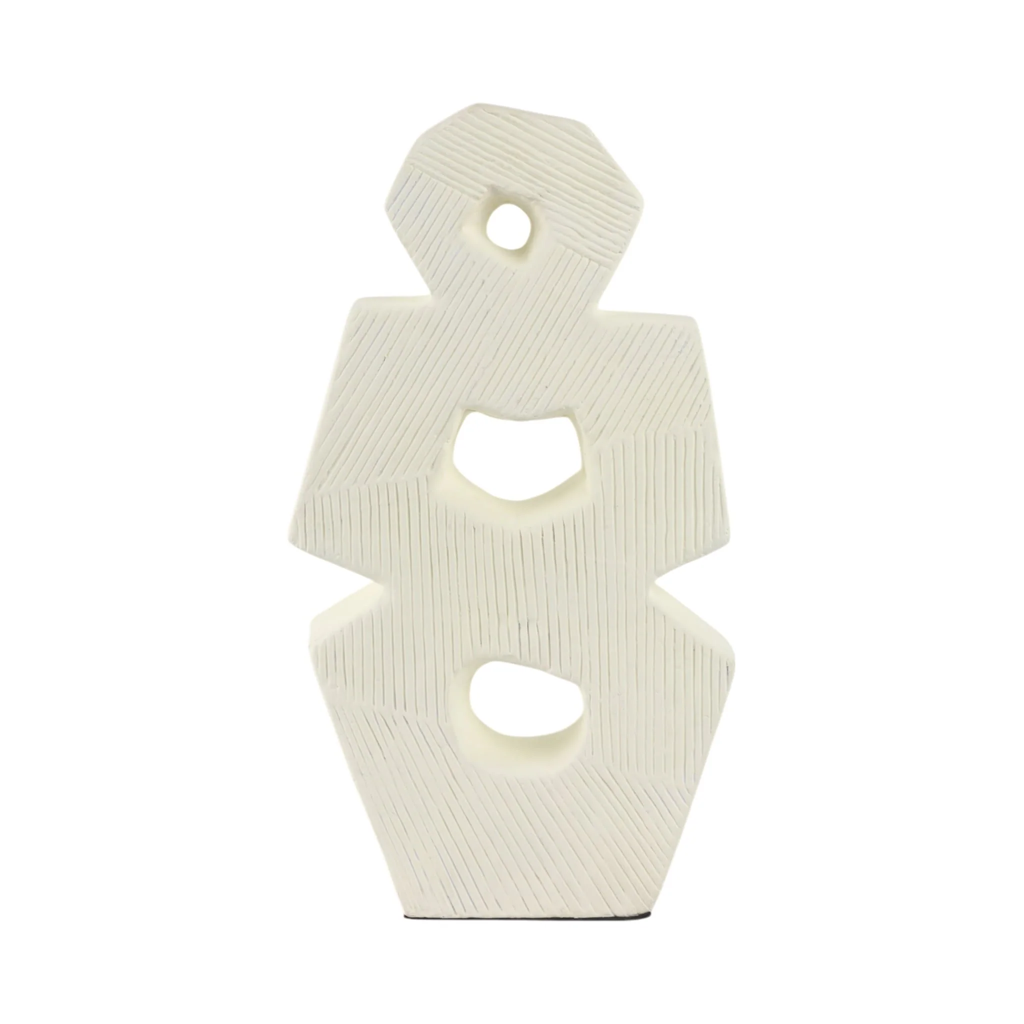 18" Terracotta Abstract Sculpture, Ivory - Image 4