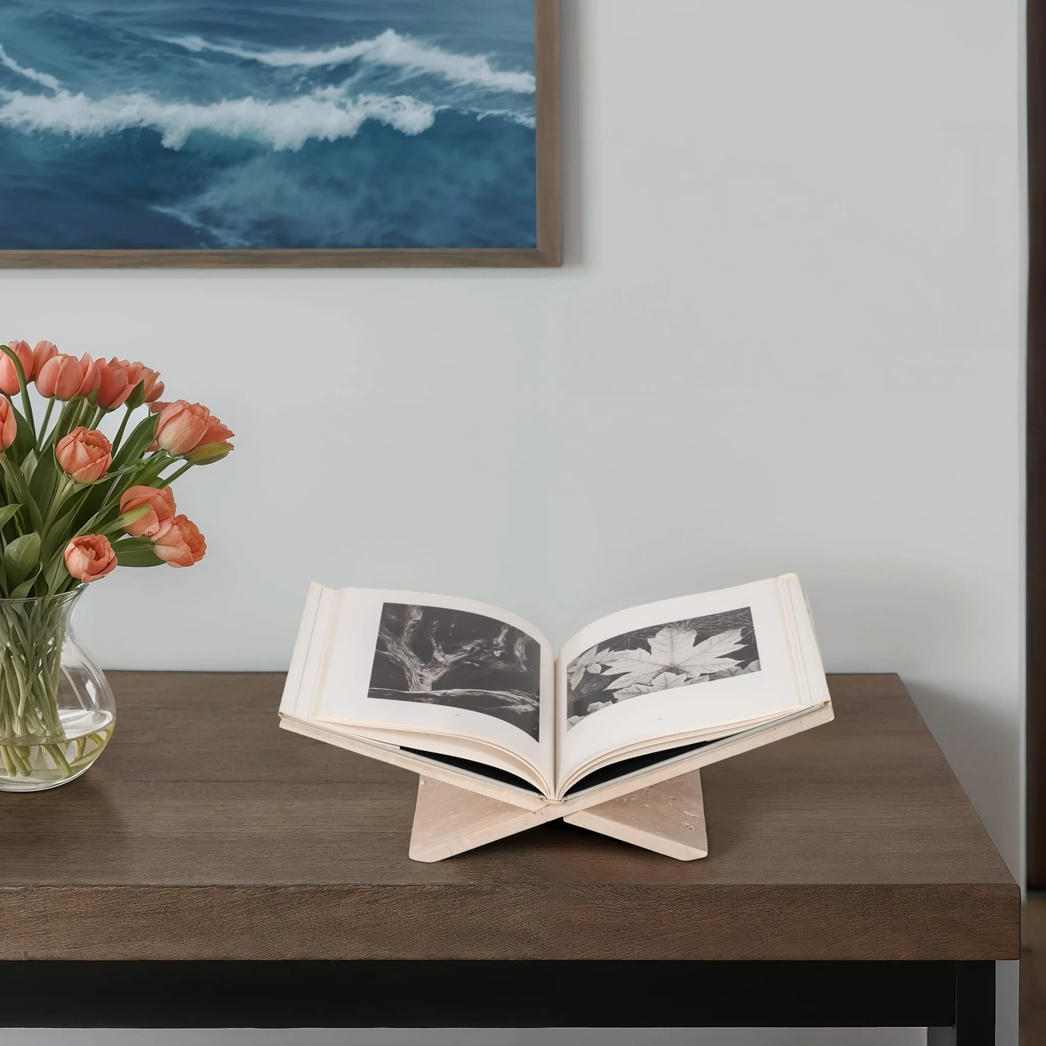 18" Travertine Bookstand, Tan, Kd - Image 10