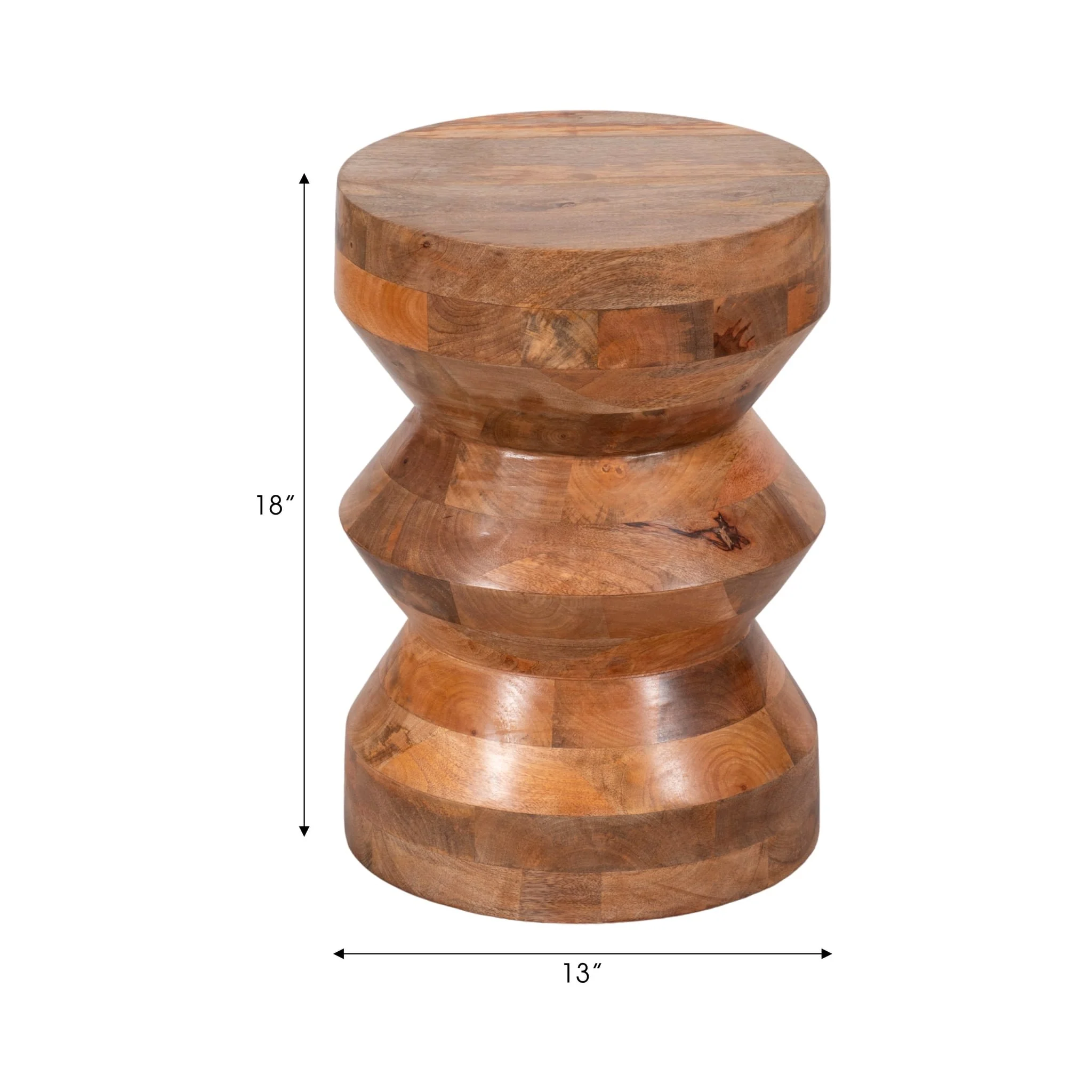 18" Wood Accordion Accent Table, Natural - Image 7