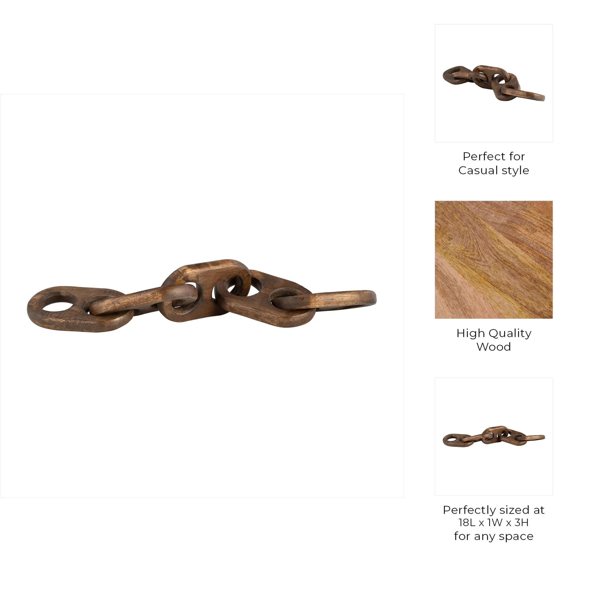 18" Wooden Chains, Brown - Image 7