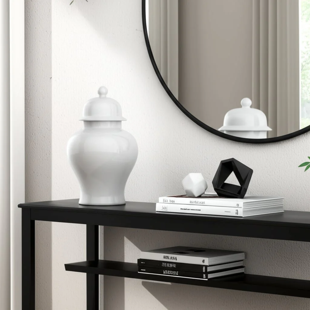 18"h Temple Jar, Matte White - Image 11