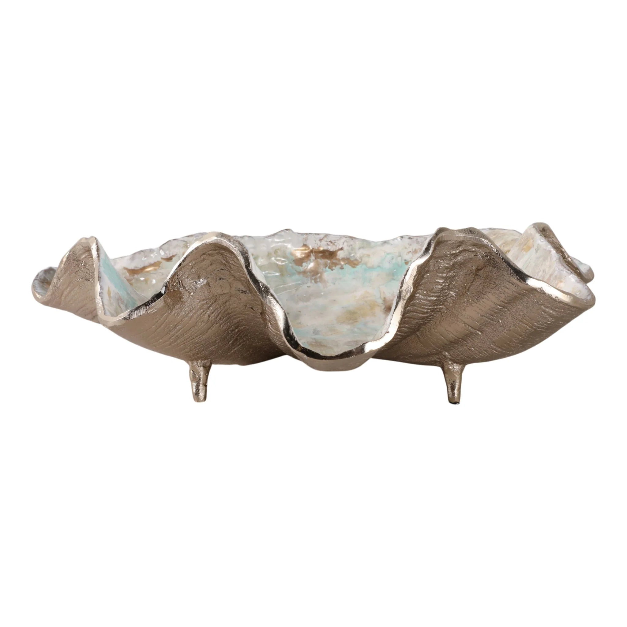 18x12" Metal Seashell Bowl, Multi - Image 4