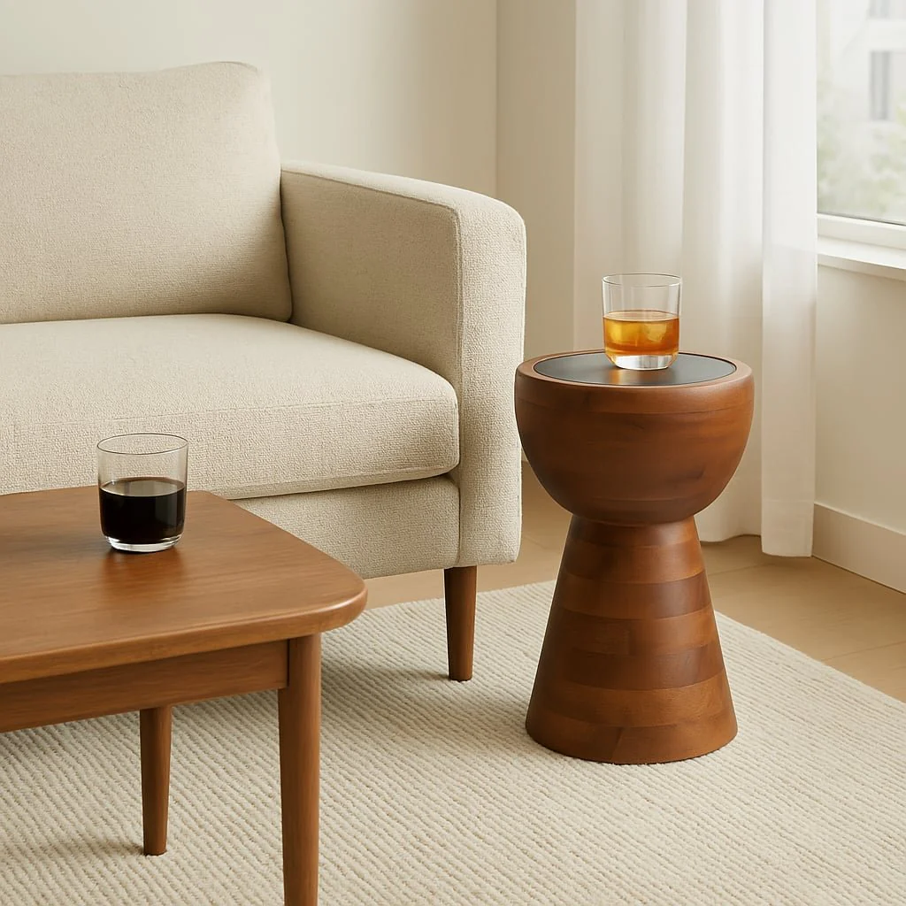 18x13" Hourglass Marble Top Accent Table, Grn/brwn - Image 12