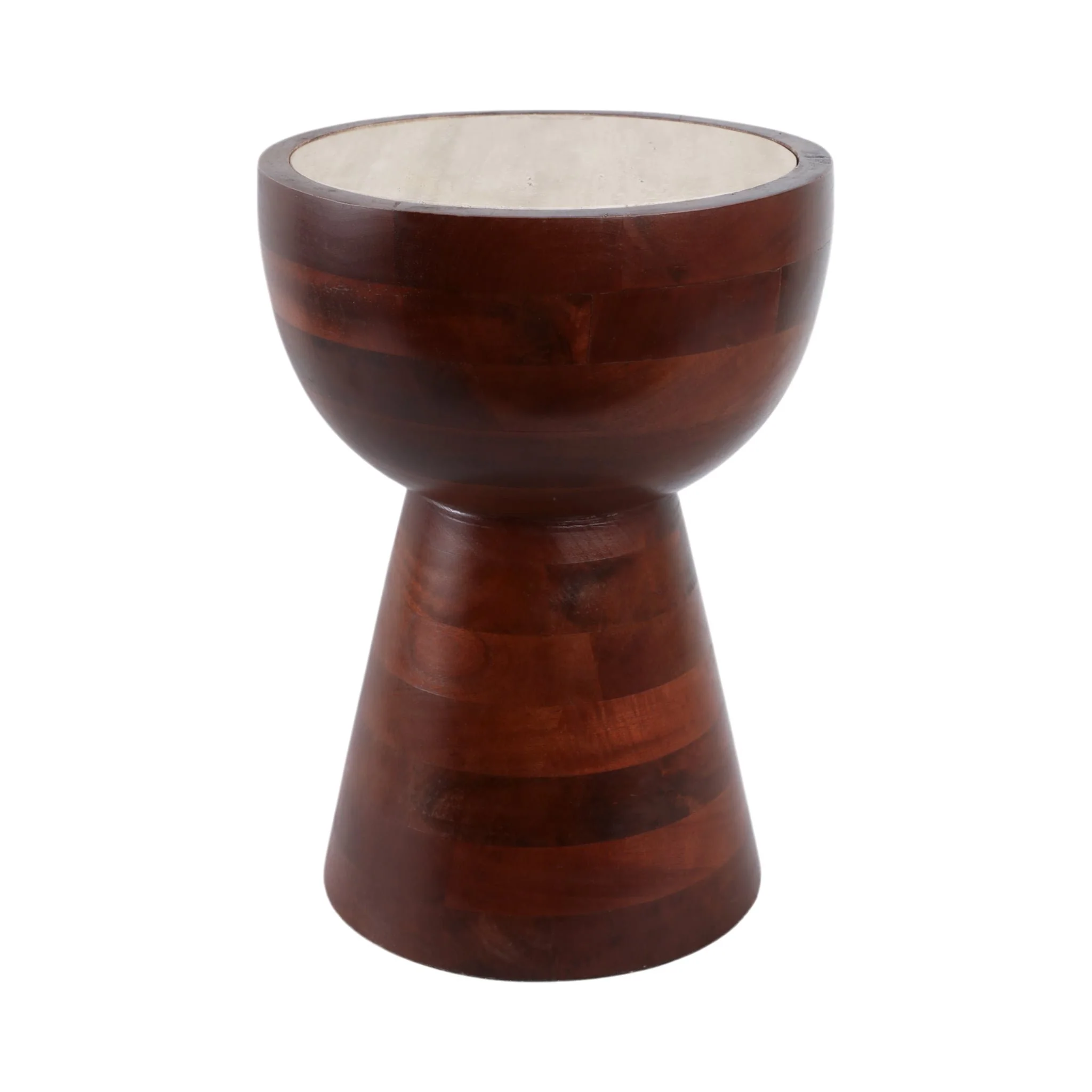 18x13" Hourglass Trvrtine Top Accent Tble,tan/wlnt - Image 4