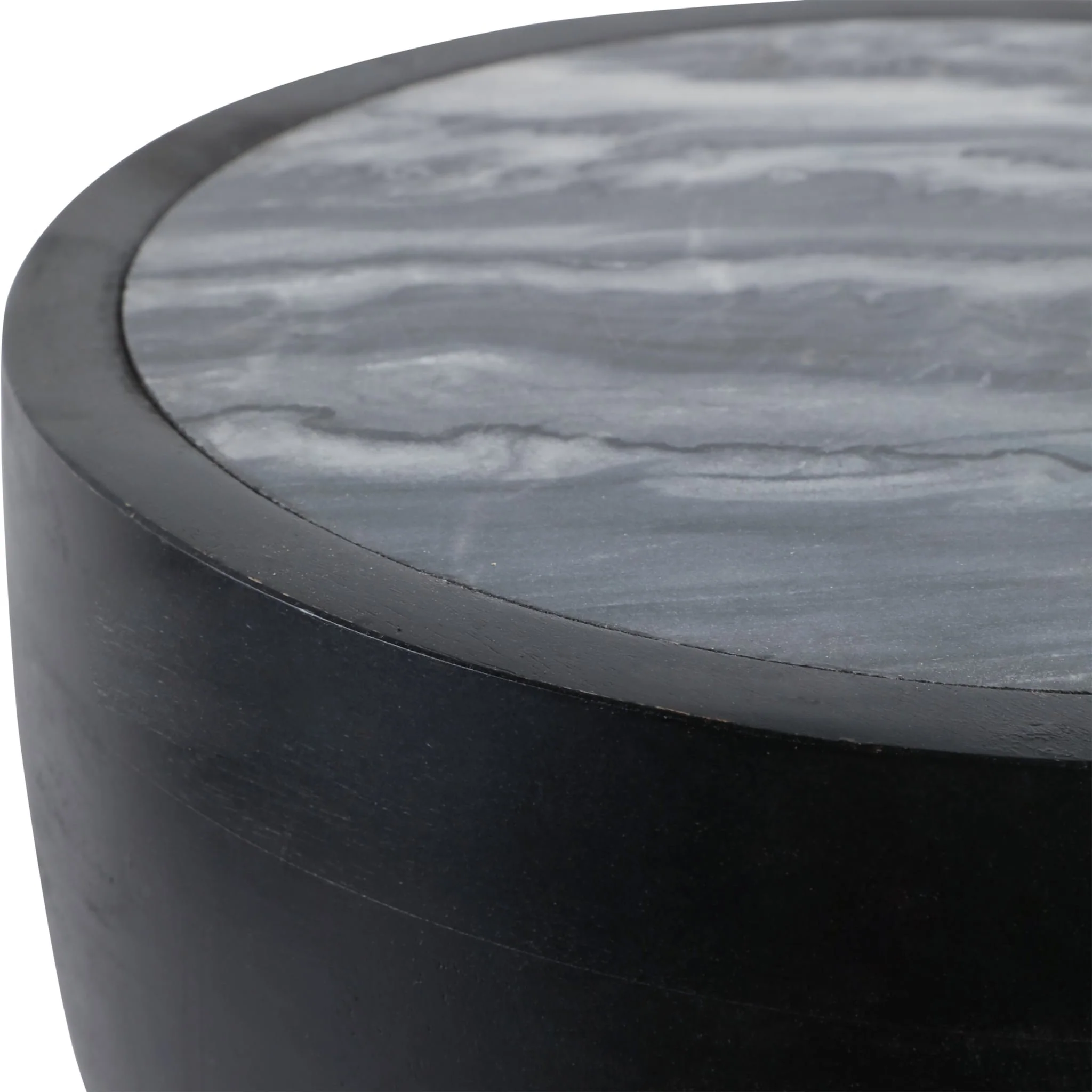18x13" Marble Top Accent Table With Ring, Black - Image 6