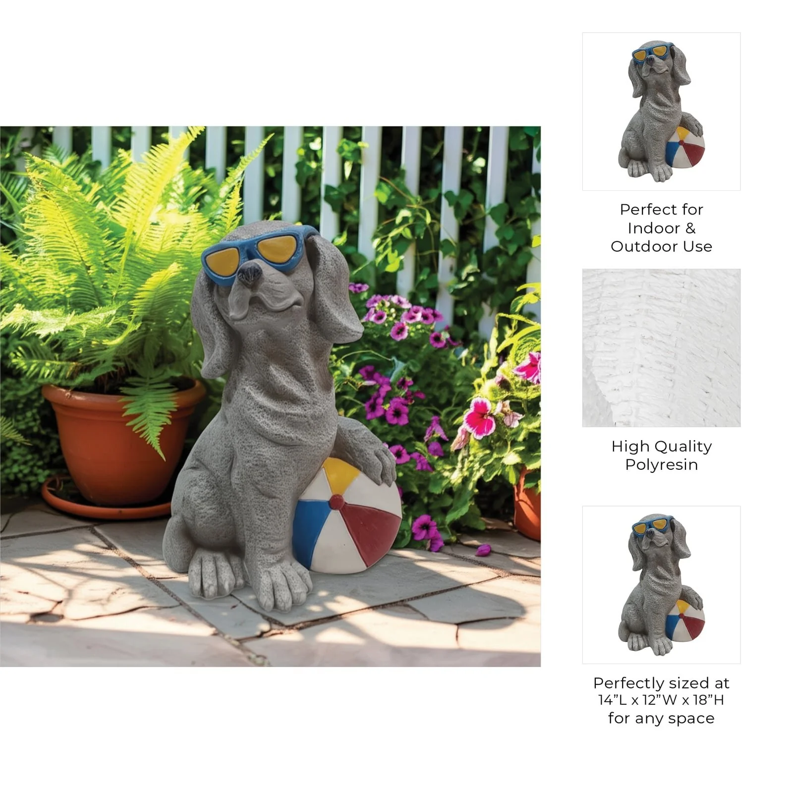 18x14" Beach Dog, Grey Multi - Image 9
