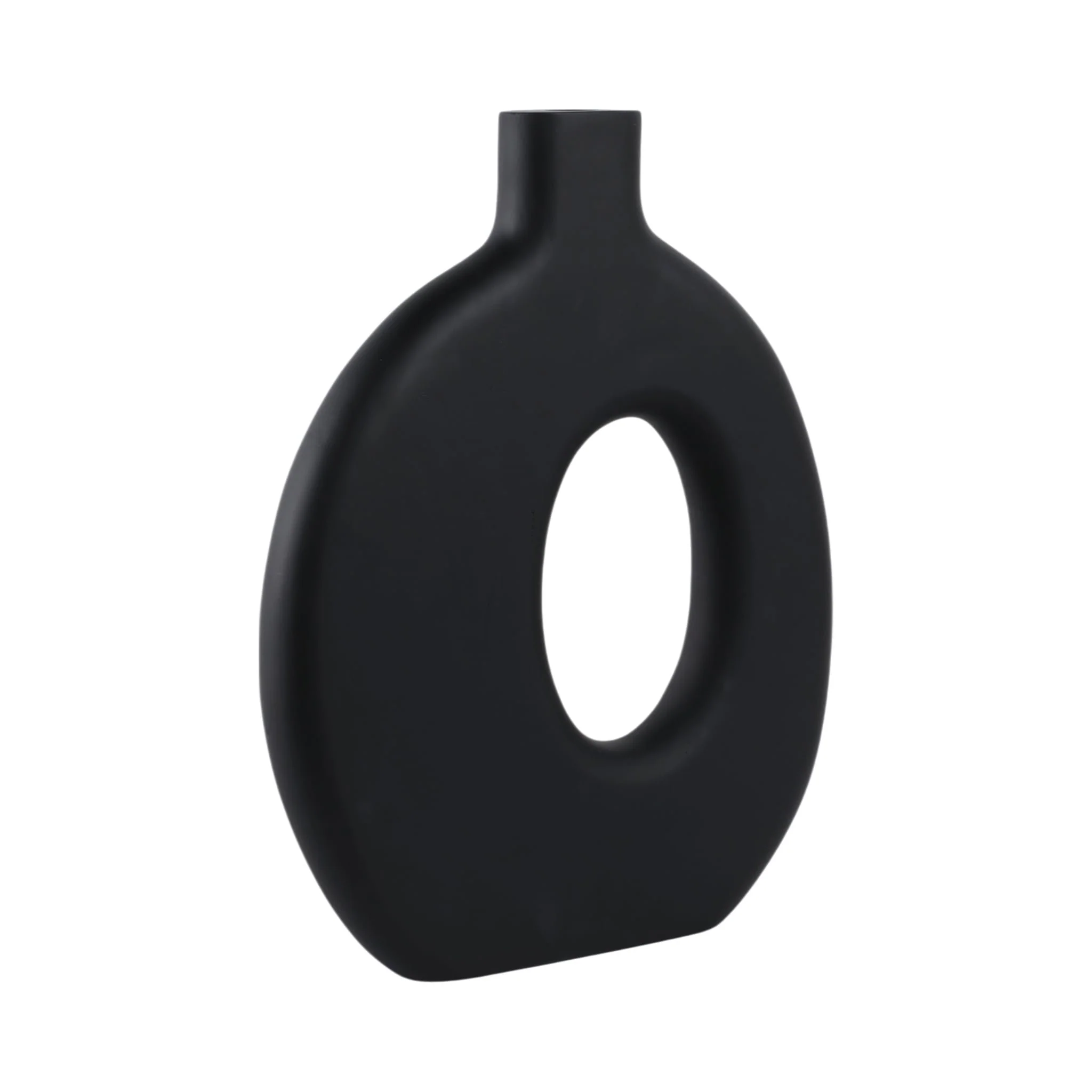 18x14" Cut-out Wood Vase, Black - Image 3