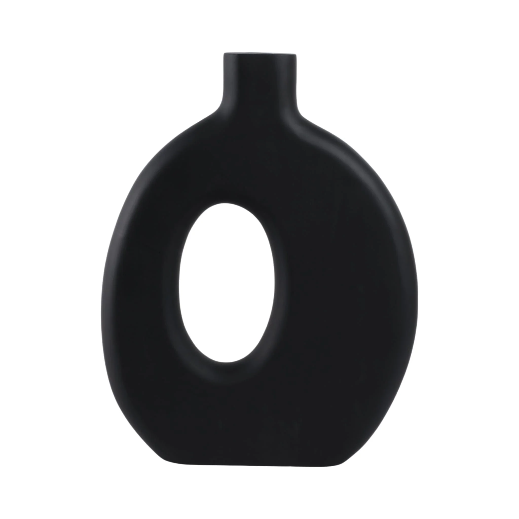 18x14" Cut-out Wood Vase, Black - Image 5