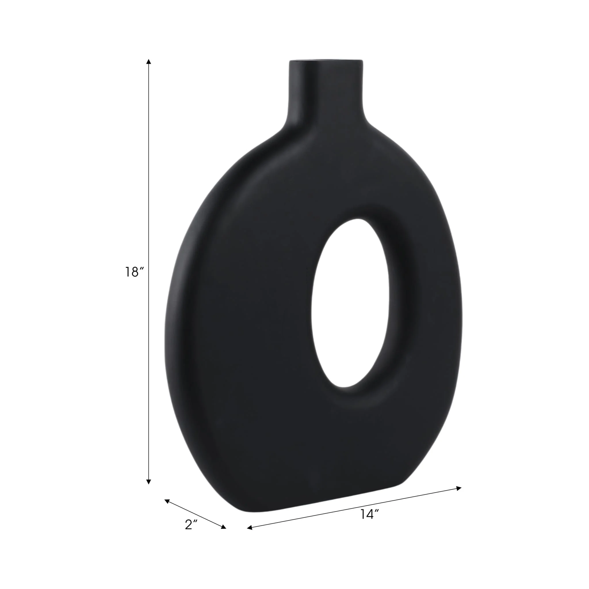 18x14" Cut-out Wood Vase, Black - Image 9