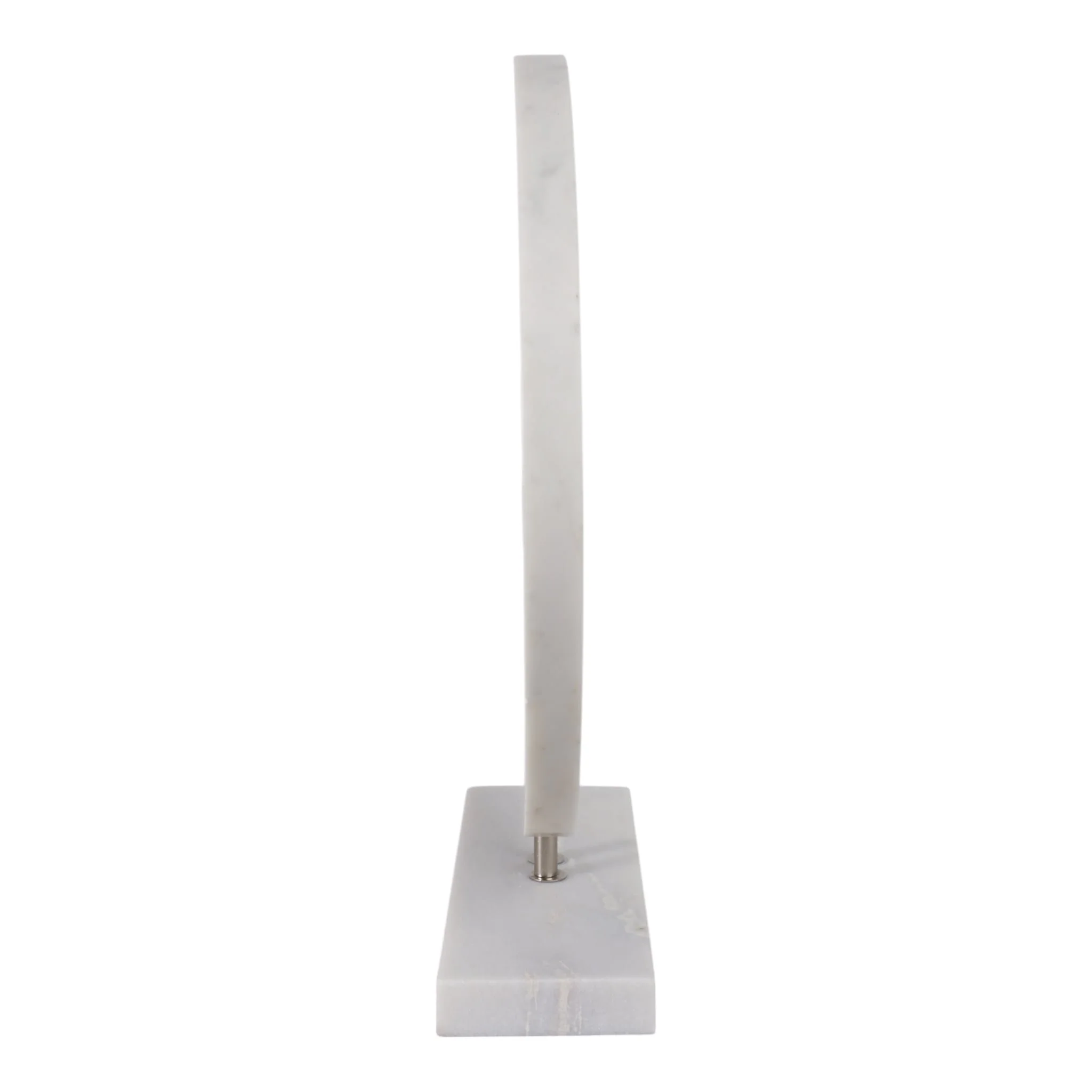 18x16" Marble Disc On Stand, White - Image 3
