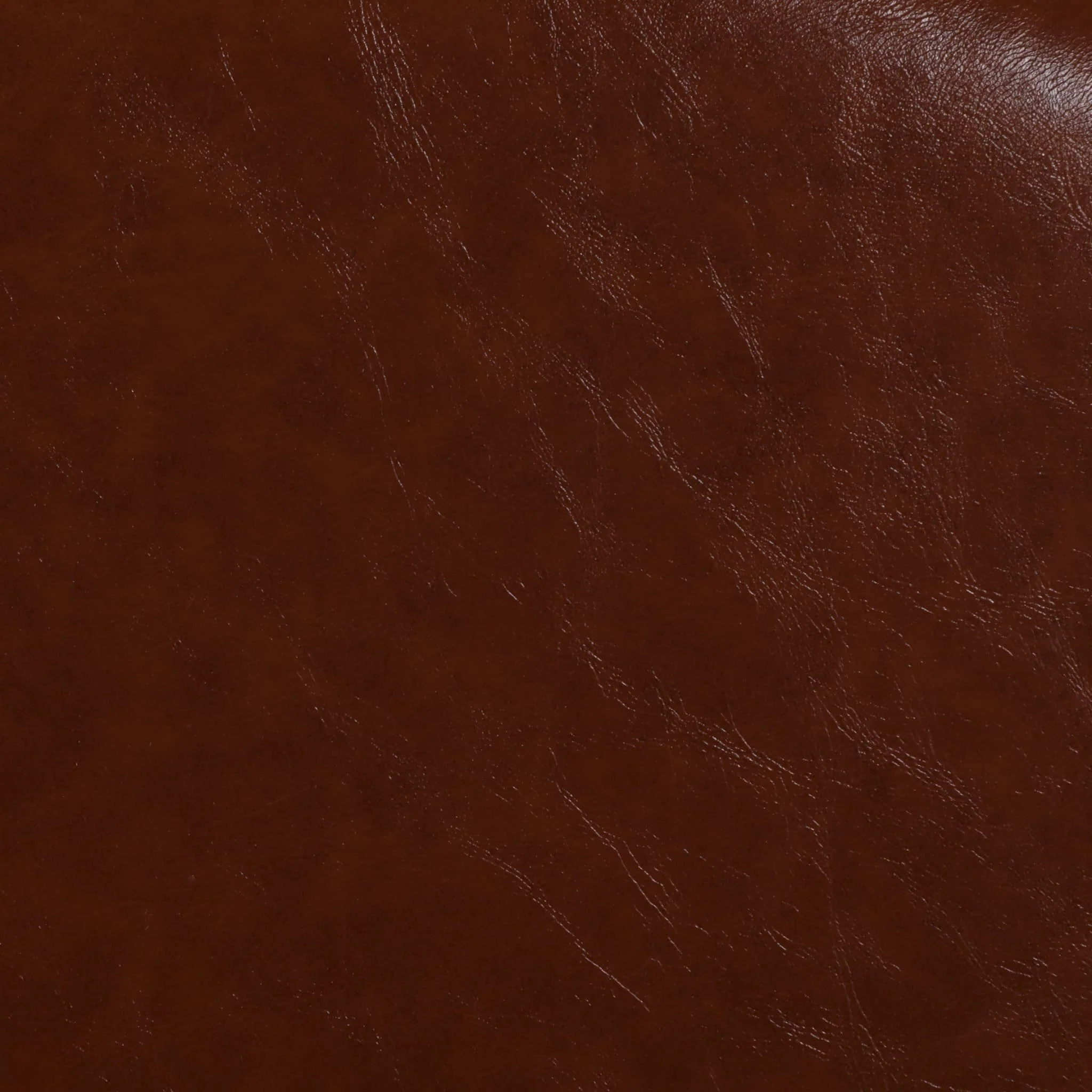 18x18" Faux Leather Ottoman With Wood Base, Brown - Image 7