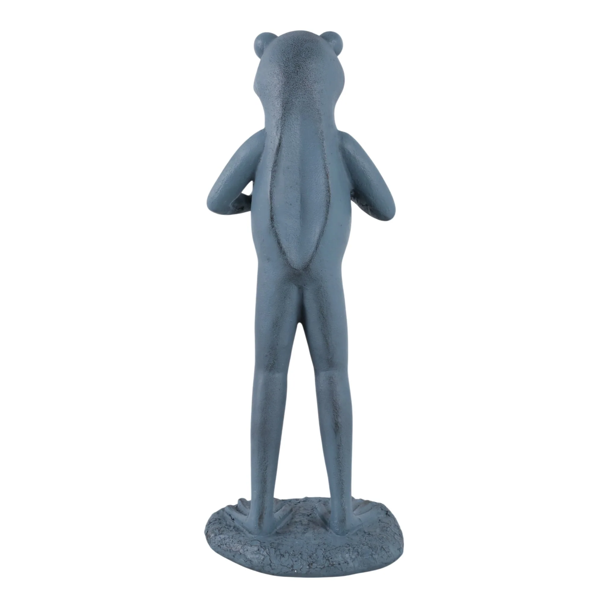 18x7" Standing Frog Reading A Book, Grey - Image 4