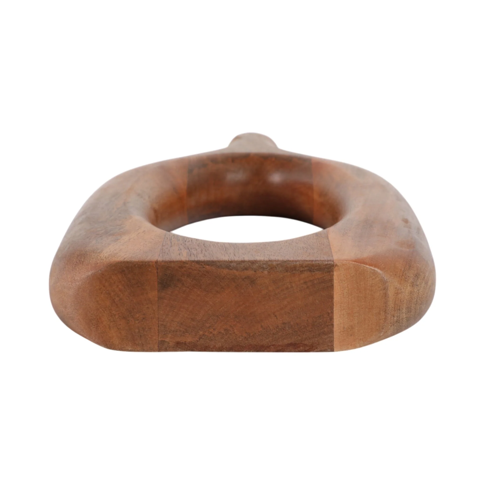18x9" Open Cut-out Wood Vase, Natural - Image 8