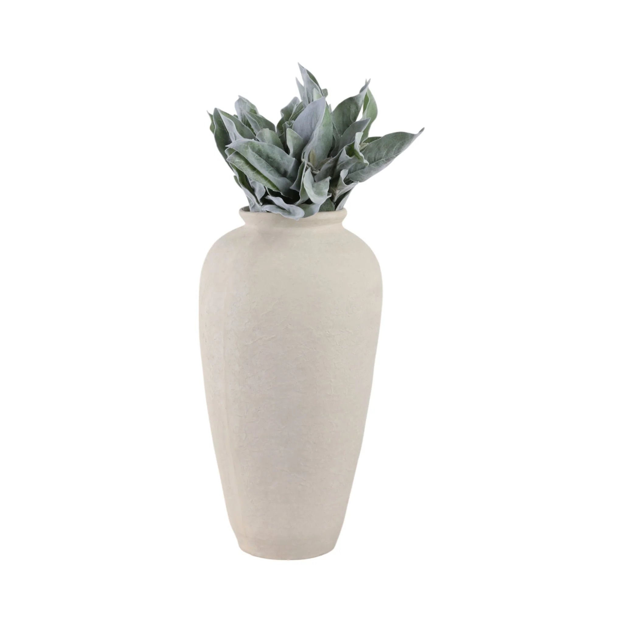 18x9" Paper Mache Floor Vase, White - Image 2