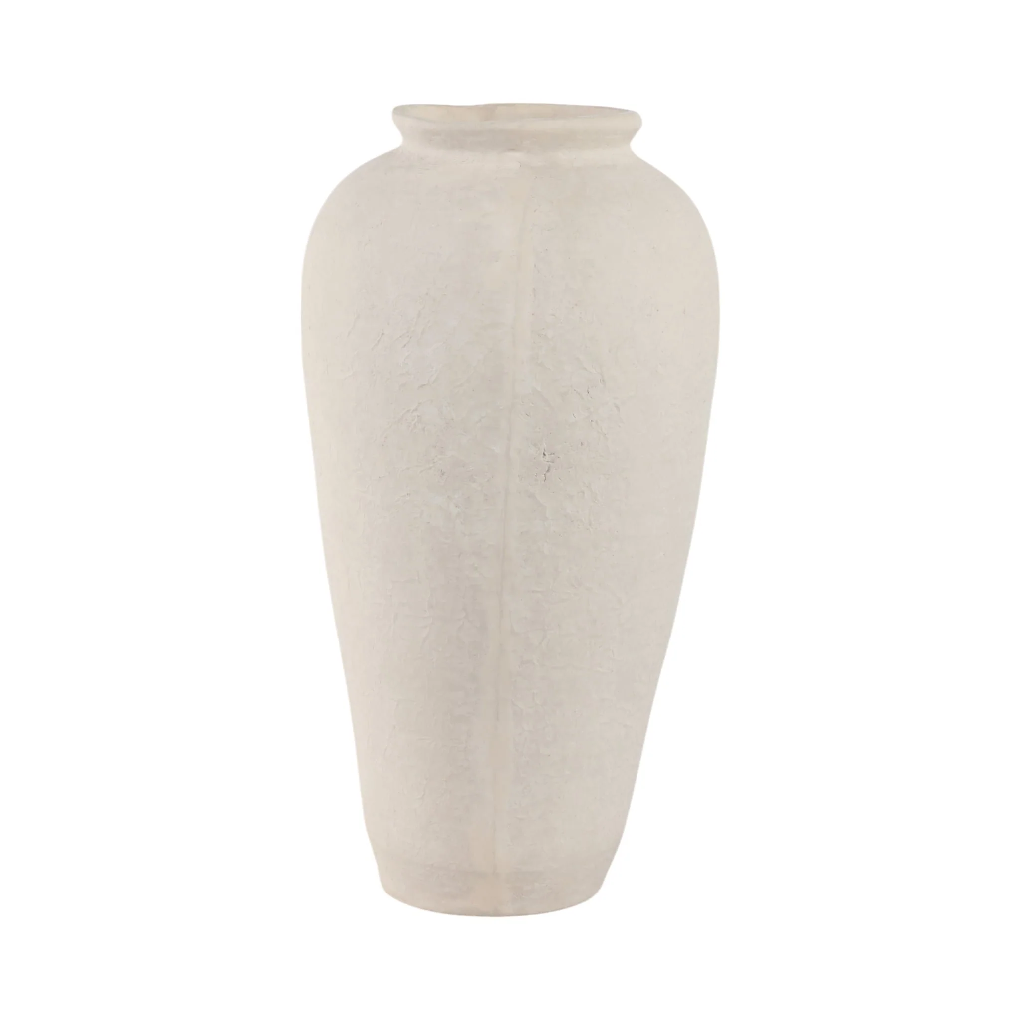 18x9" Paper Mache Floor Vase, White - Image 3
