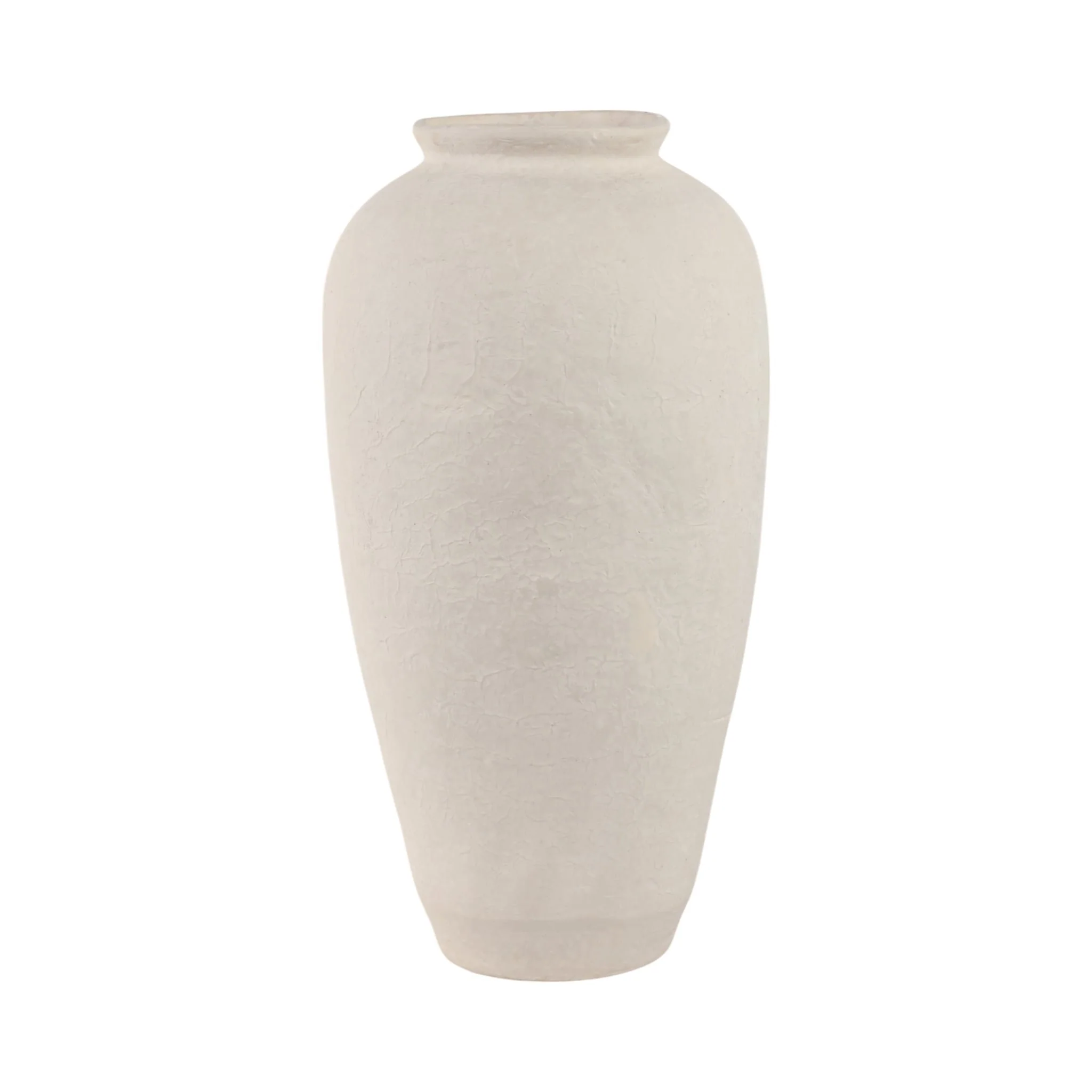 18x9" Paper Mache Floor Vase, White - Image 4