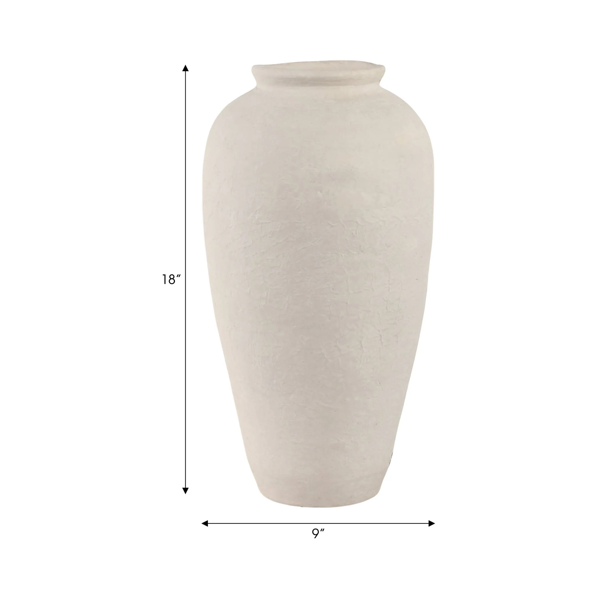18x9" Paper Mache Floor Vase, White - Image 8