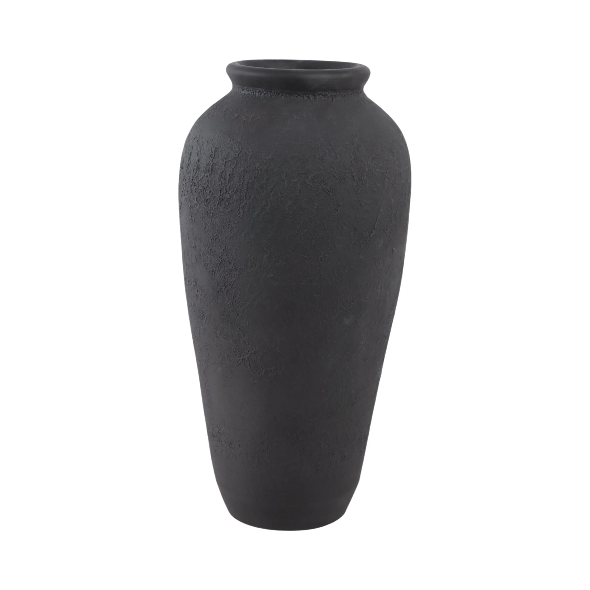 18x9" Terracotta Floor Vase, Black - Image 3