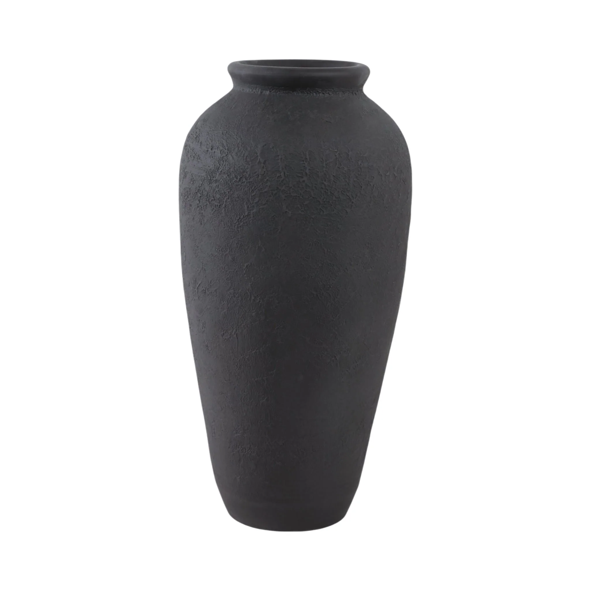 18x9" Terracotta Floor Vase, Black - Image 4