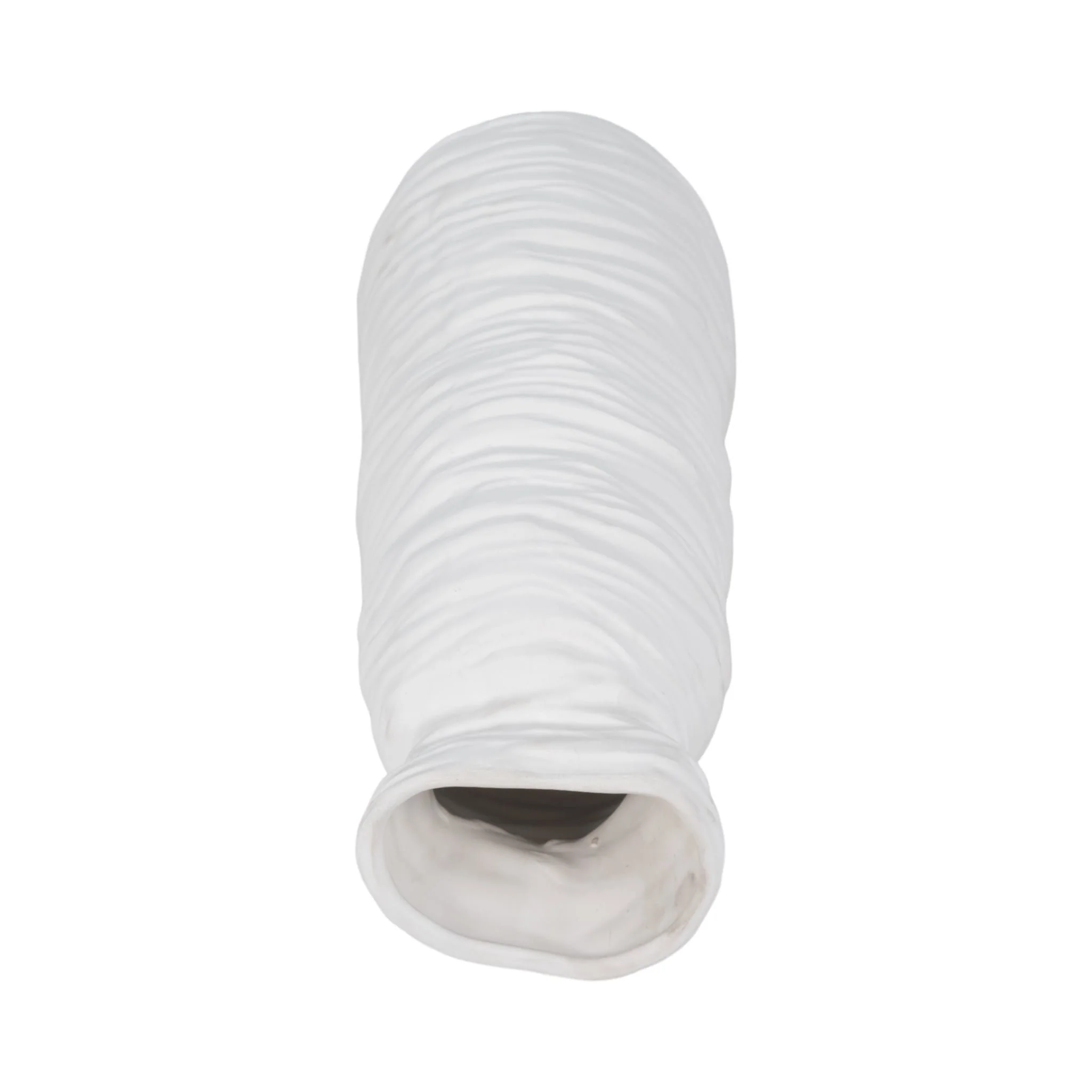 19" Horizontal Ribbed Matte Vase, Ivory - Image 6