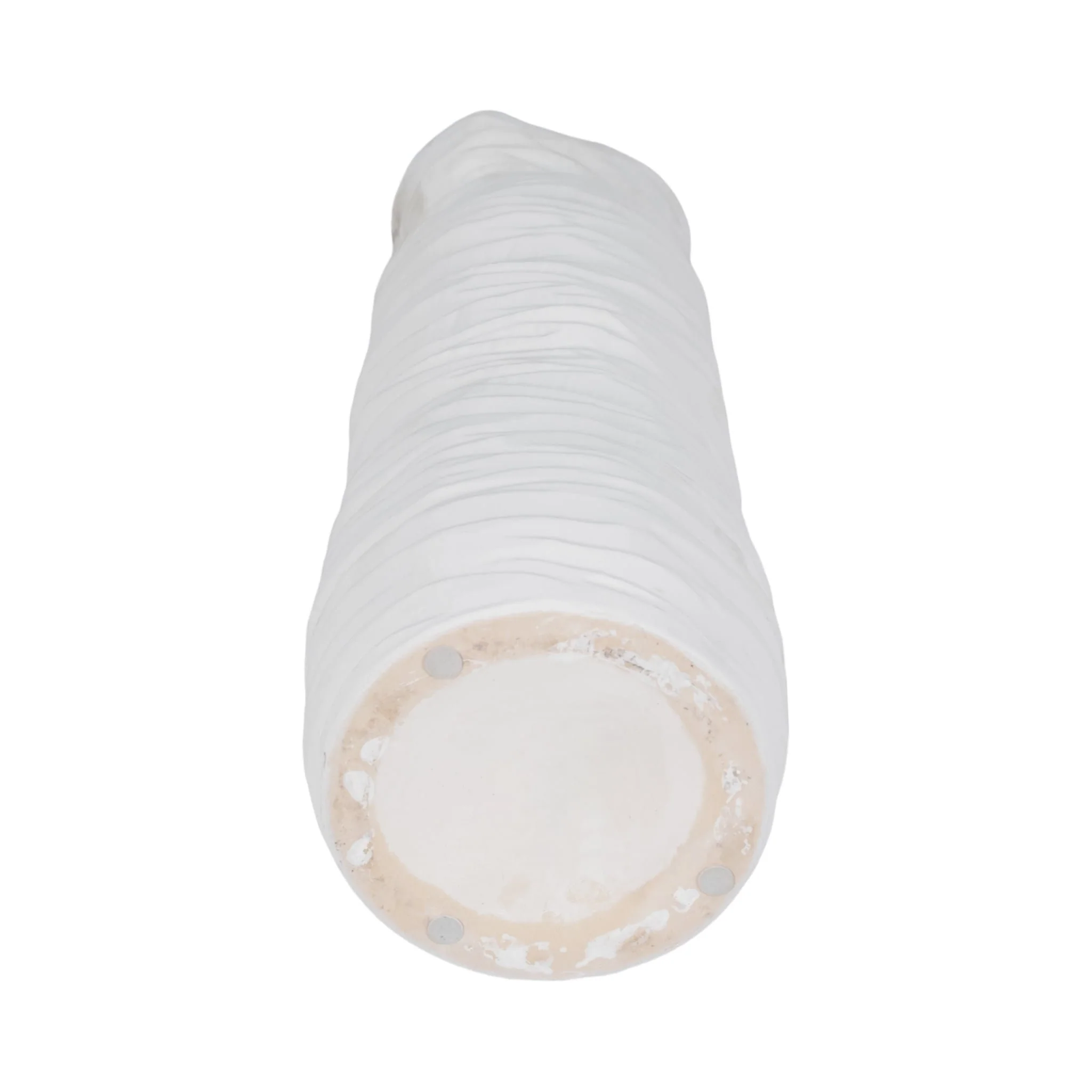 19" Horizontal Ribbed Matte Vase, Ivory - Image 7