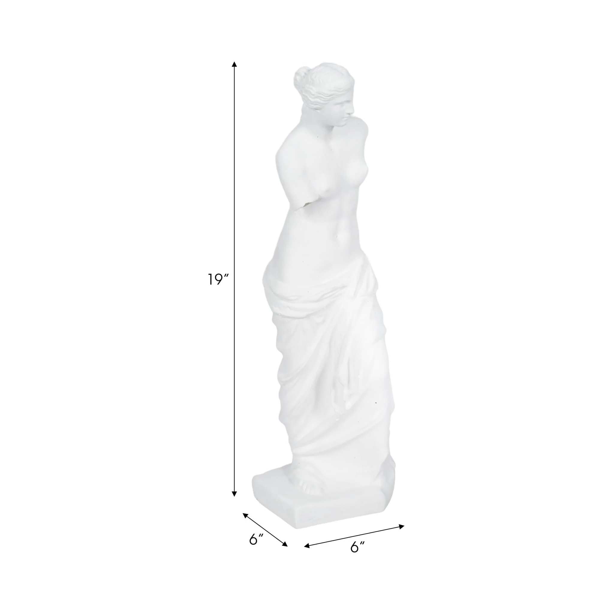 19" Roman Goddess Statue, White - Image 9
