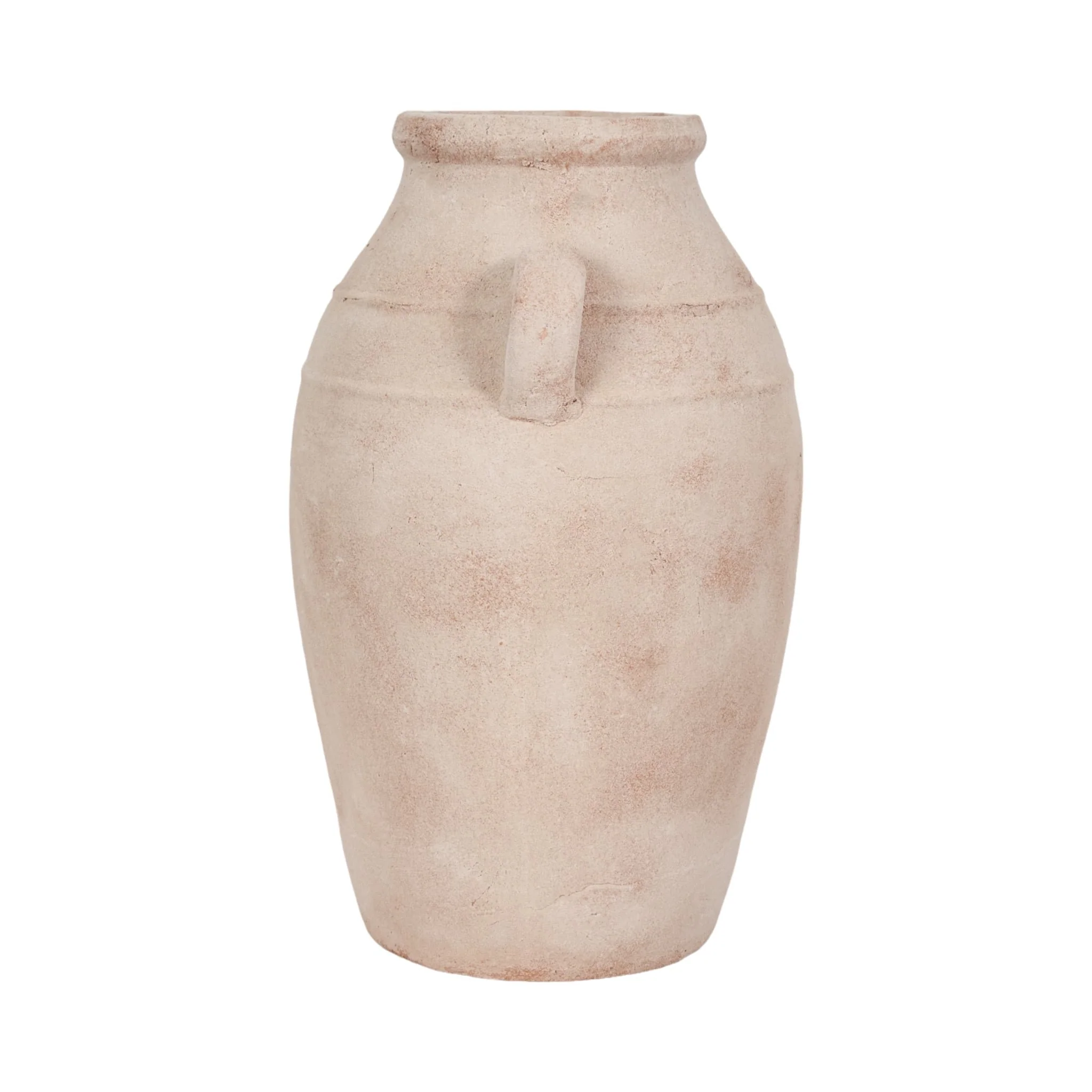 19" Weathered Vase, White/natural - Image 4