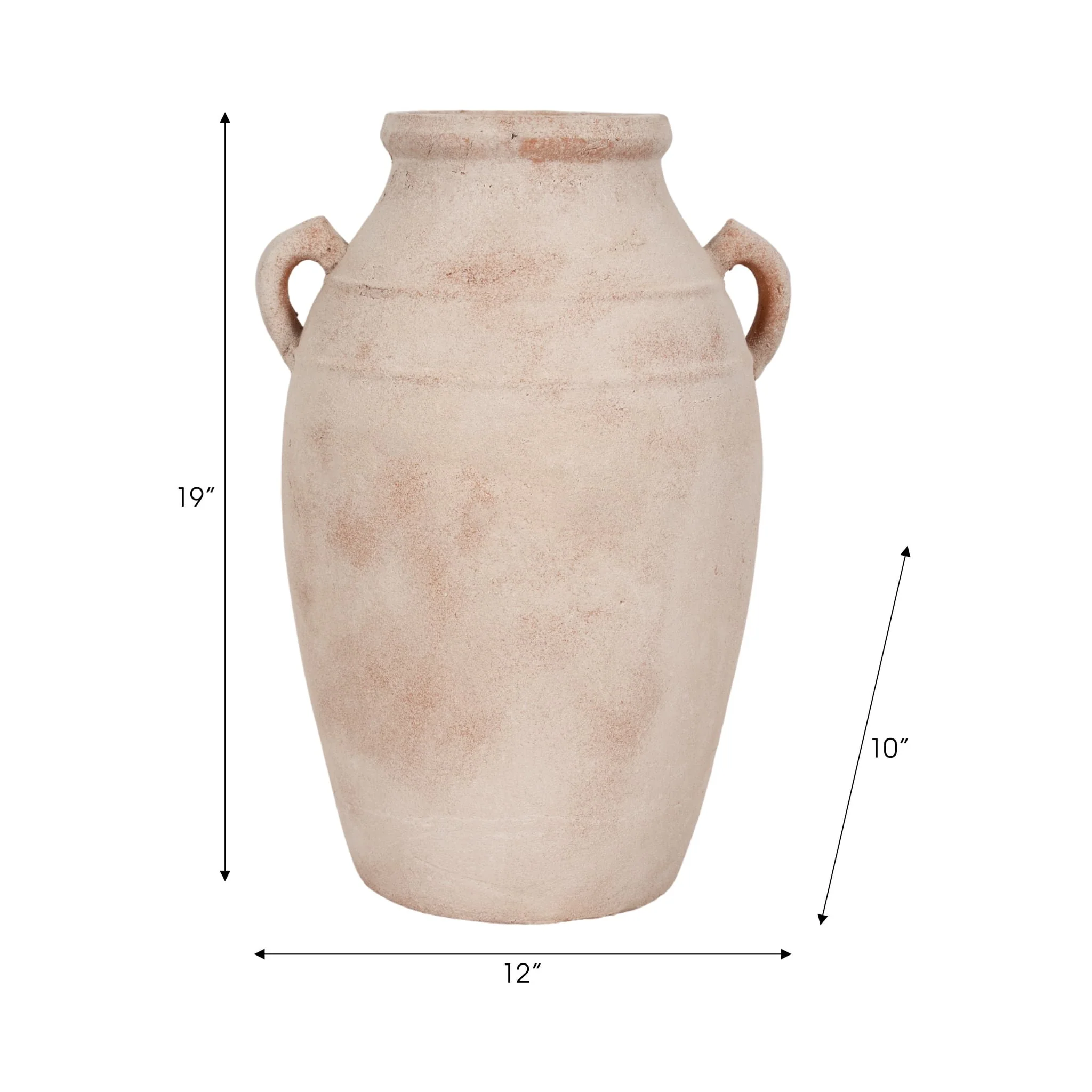 19" Weathered Vase, White/natural - Image 9