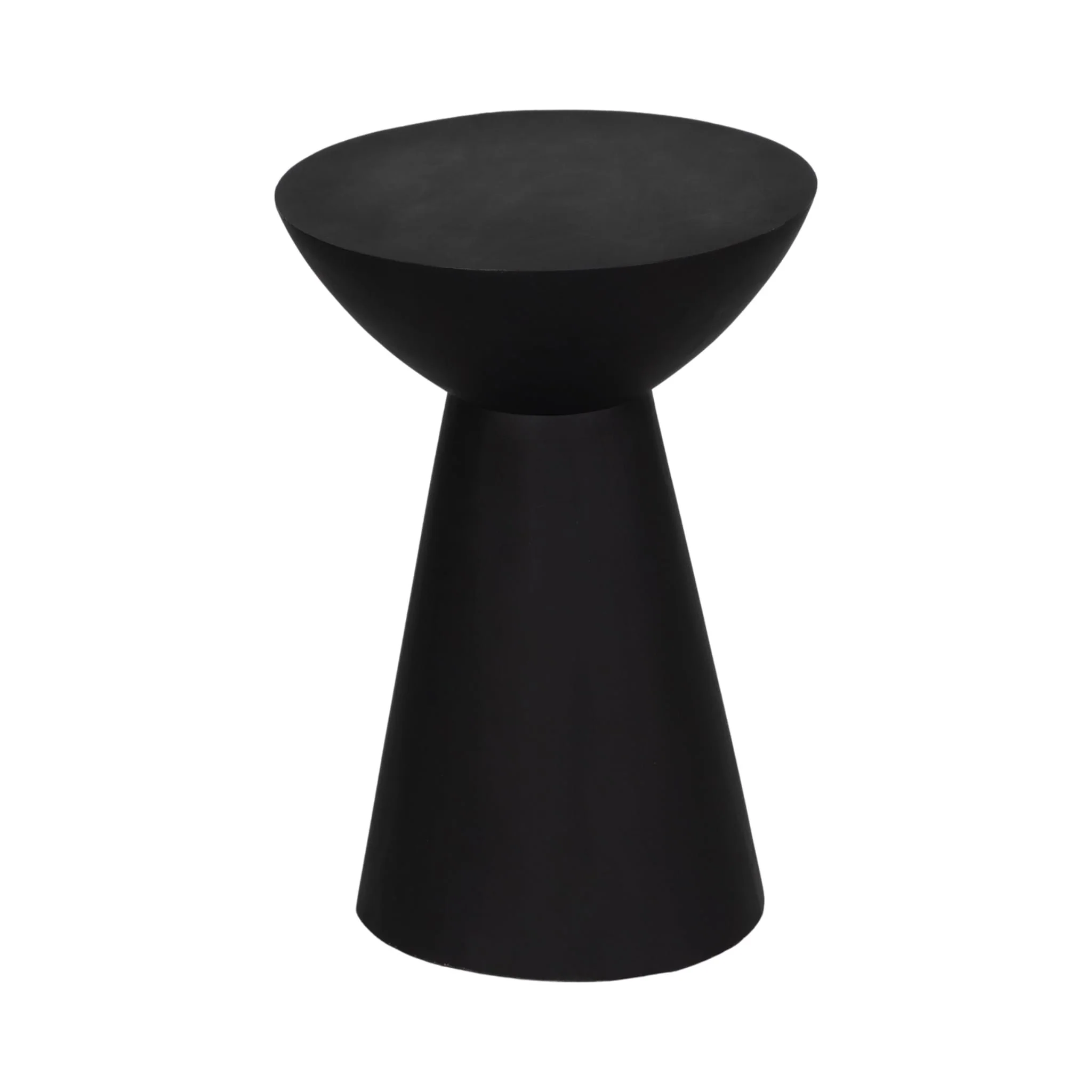 19" Wood Drum Accent Table, Black - Image 2