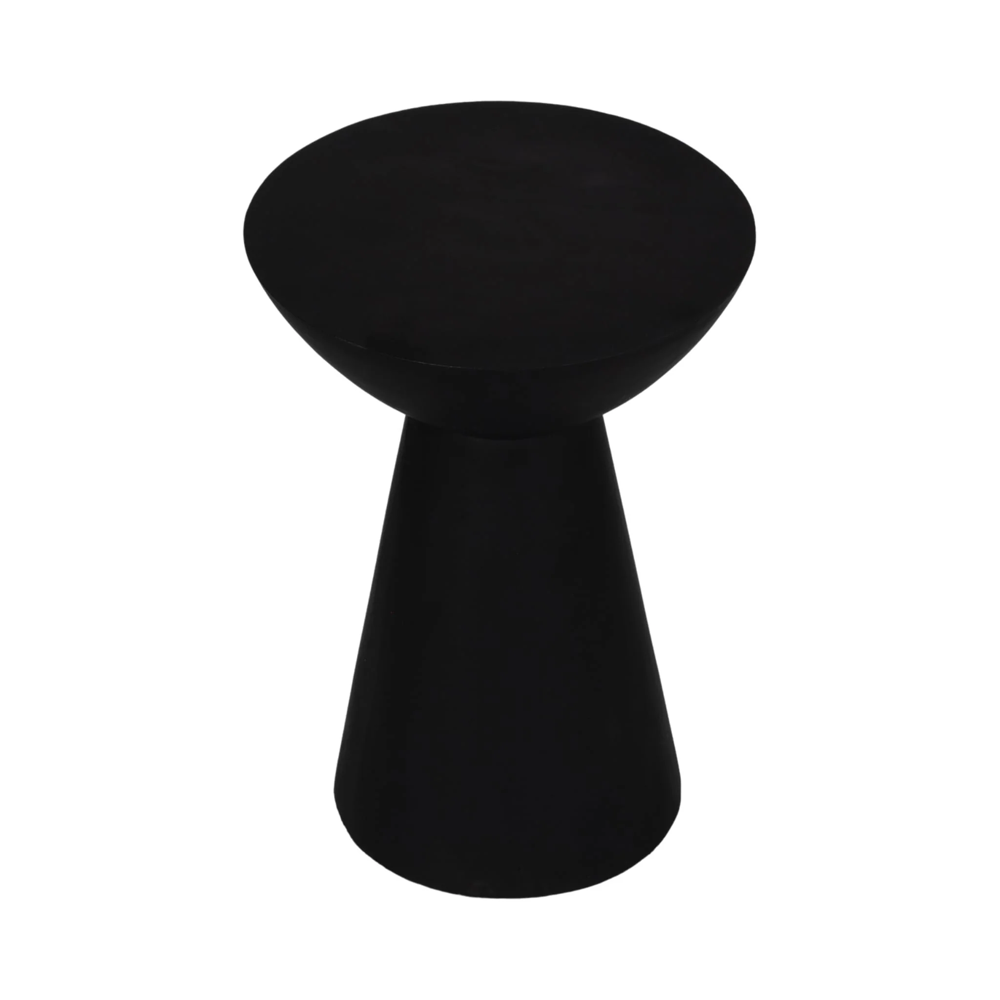 19" Wood Drum Accent Table, Black - Image 3