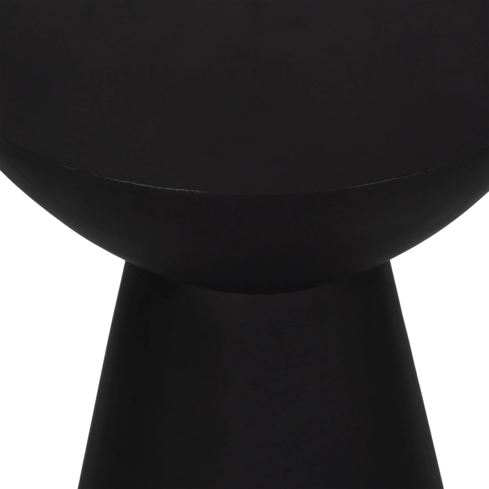 19" Wood Drum Accent Table, Black - Image 4