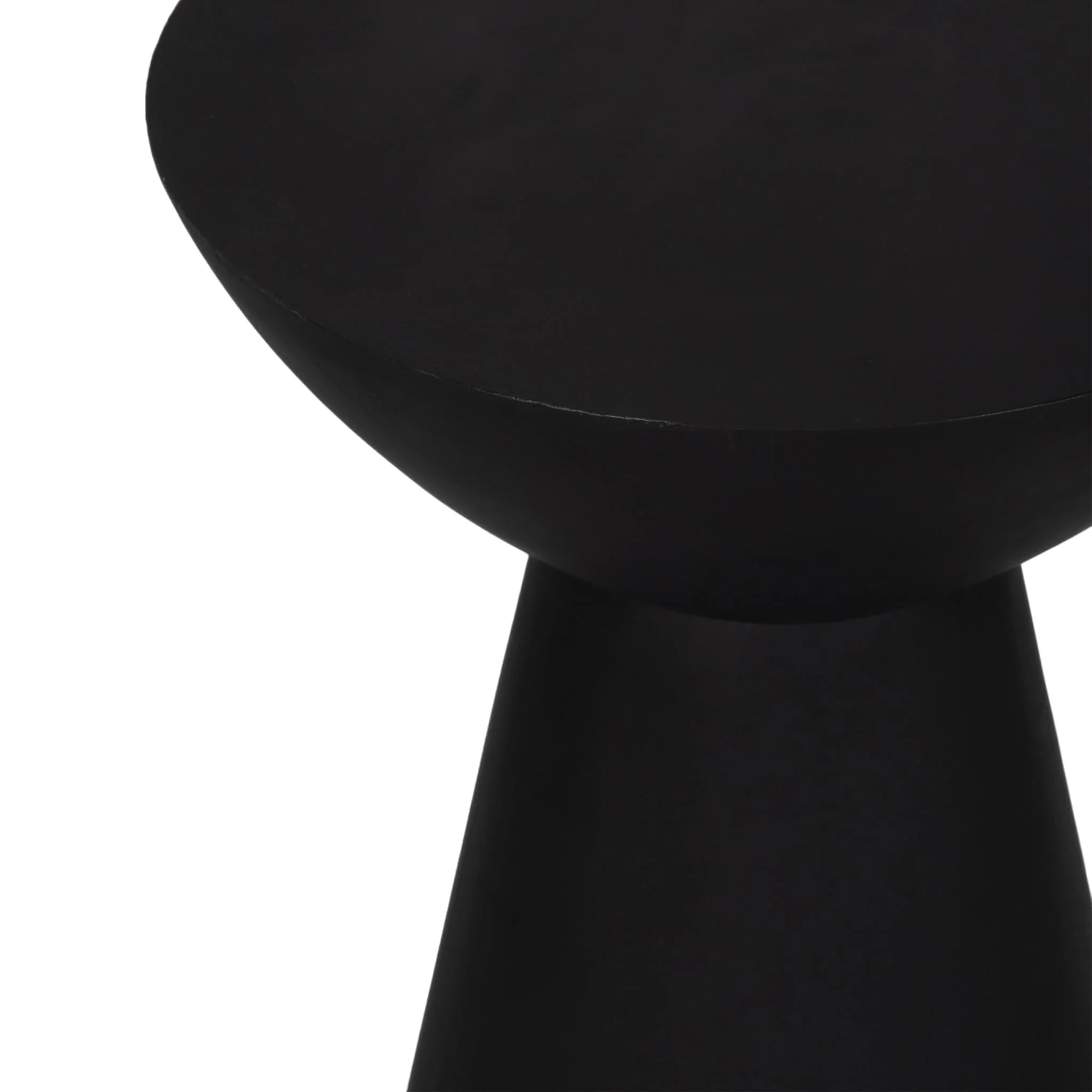19" Wood Drum Accent Table, Black - Image 5