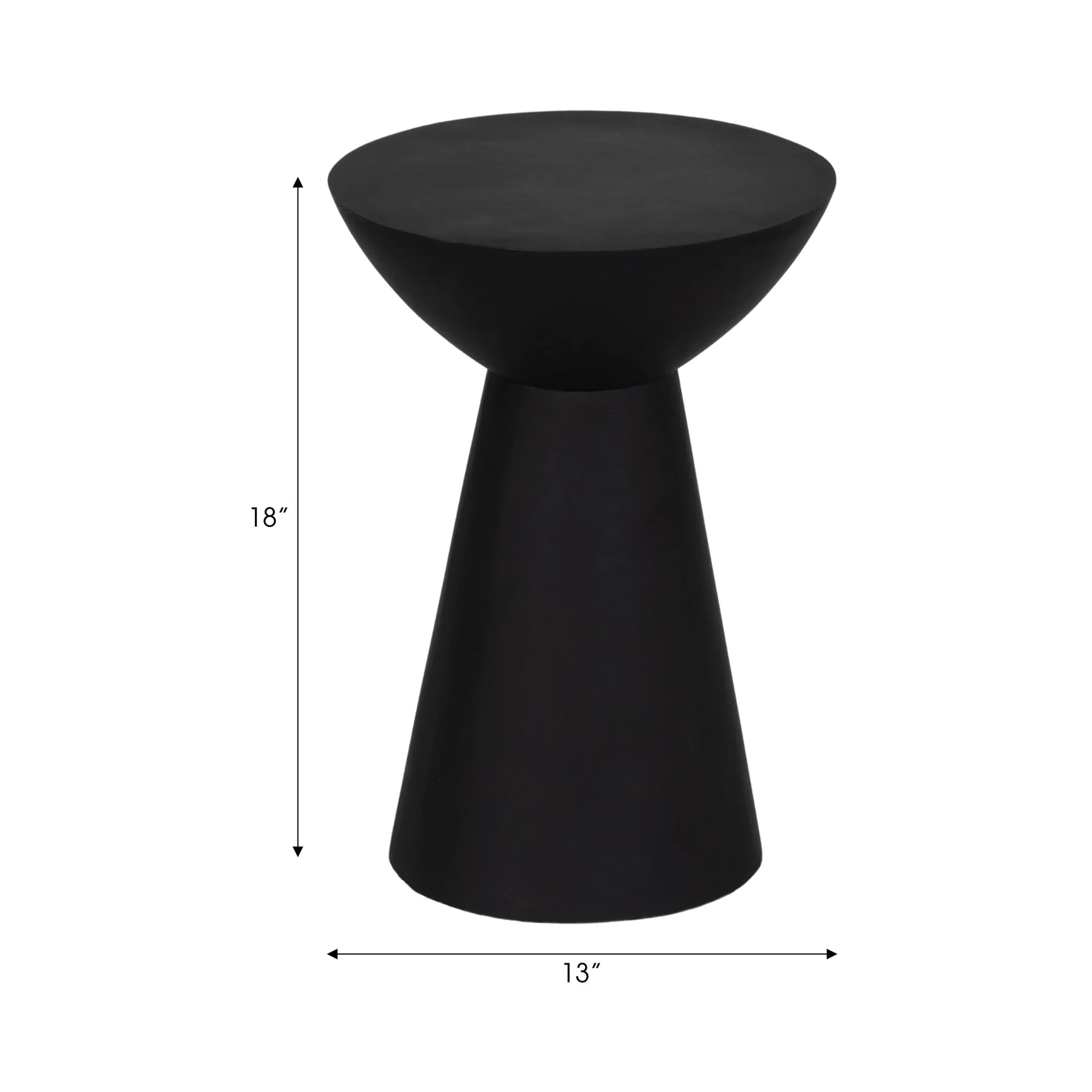 19" Wood Drum Accent Table, Black - Image 7