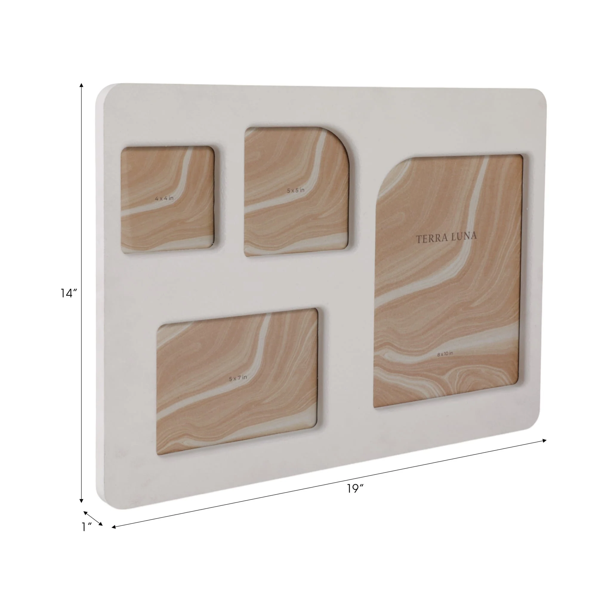 19x14" 4 Photo Collage Frame Textured, Ivory - Image 7