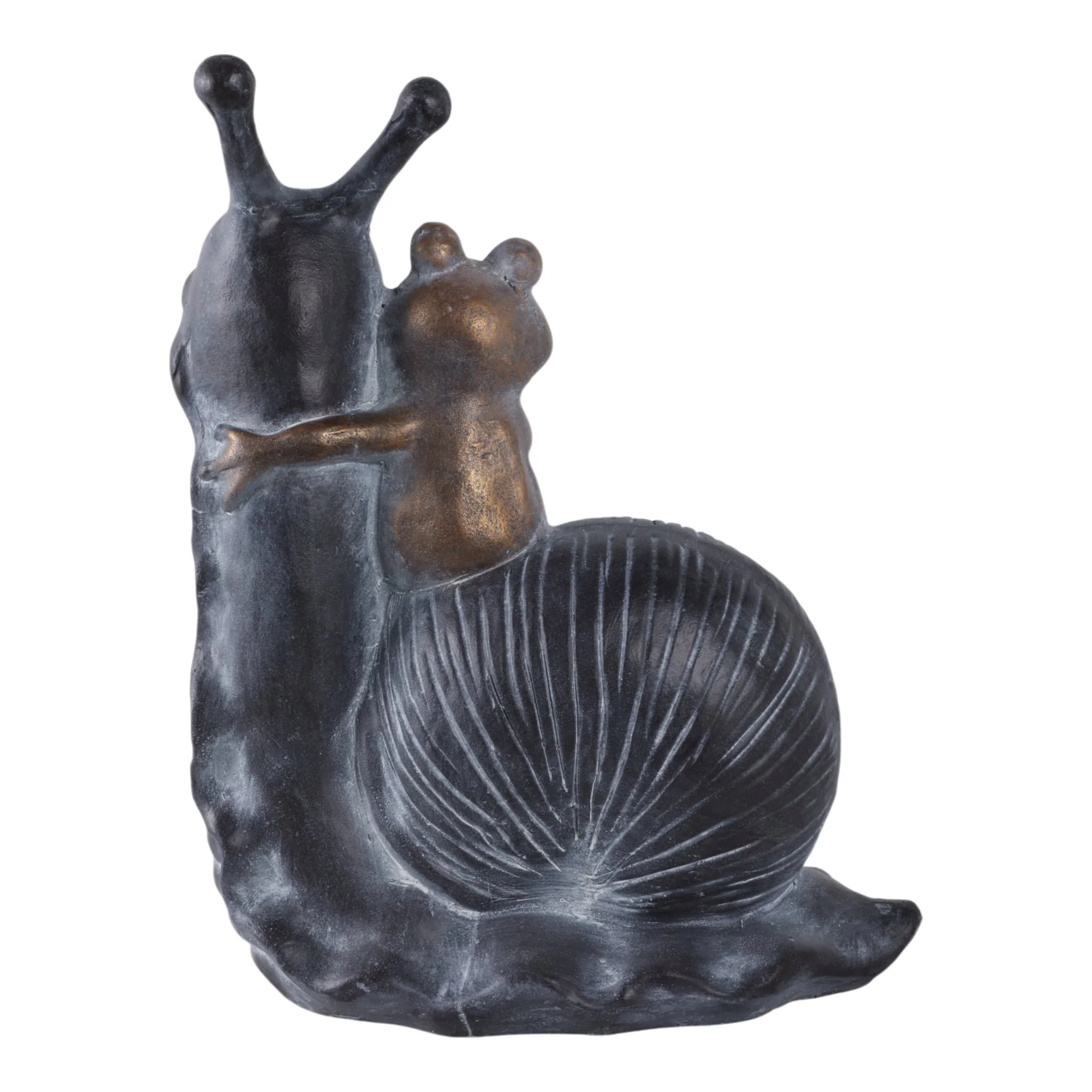 19x15" Gold Frog On Snail, Grey - Image 4