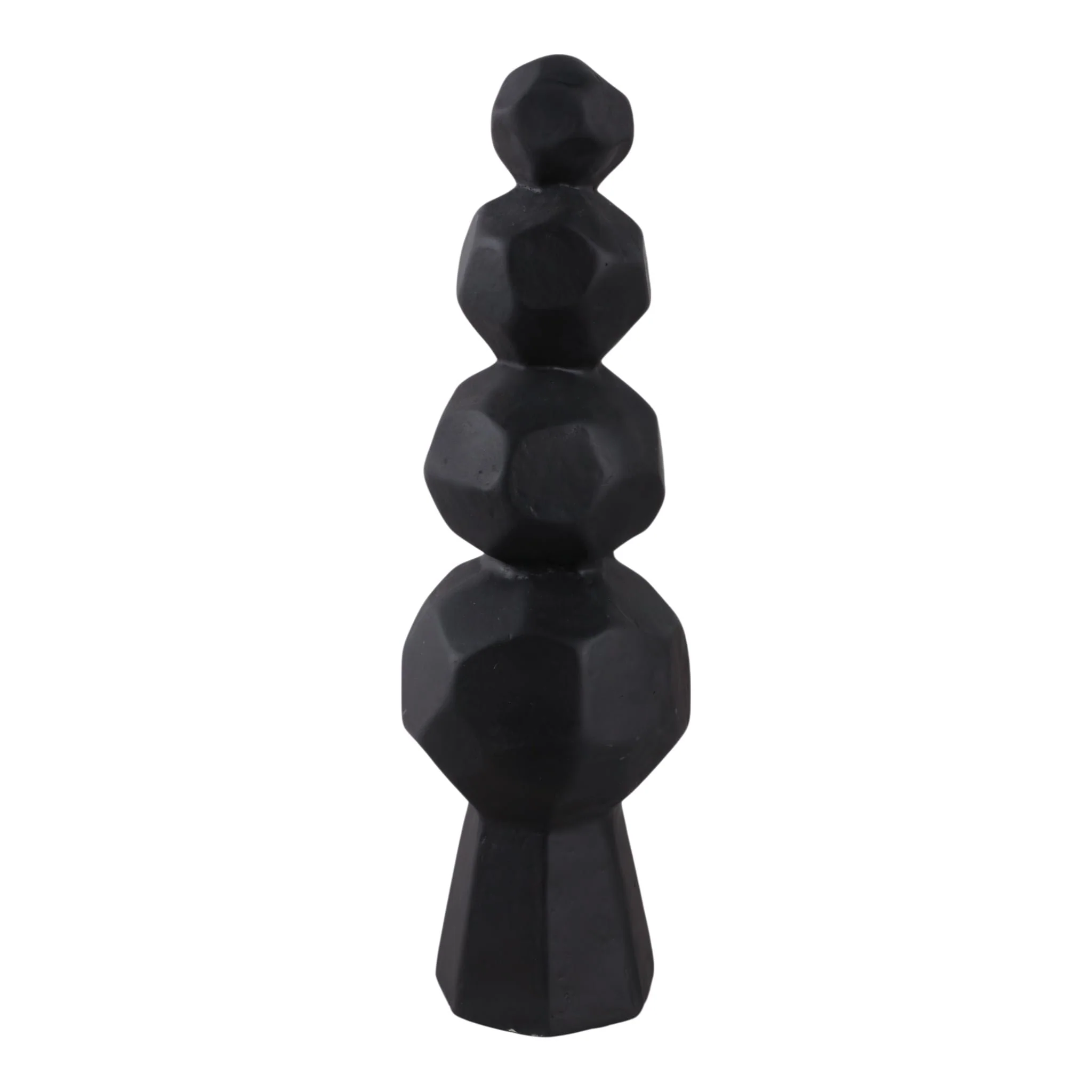 19x6" Faceted Rocks Paper Mache Sculpture, Black - Image 4