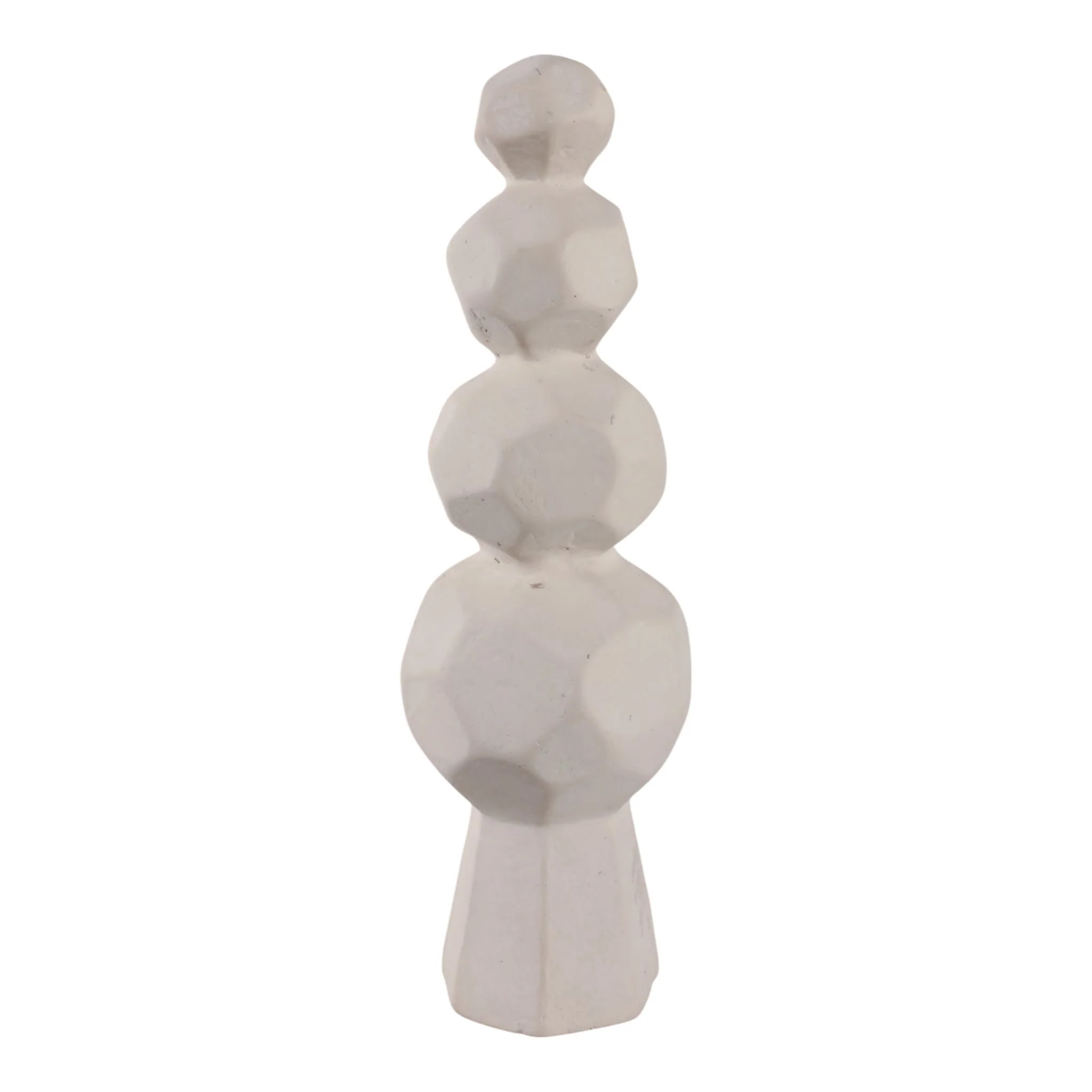 19x6" Faceted Rocks Paper Mache Sculpture, White - Image 4