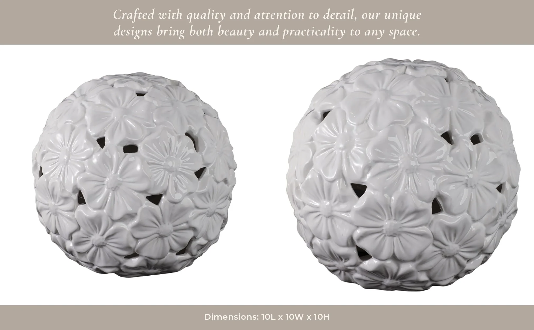 1o" Flower Cut-out Garden Orb, White - Image 13